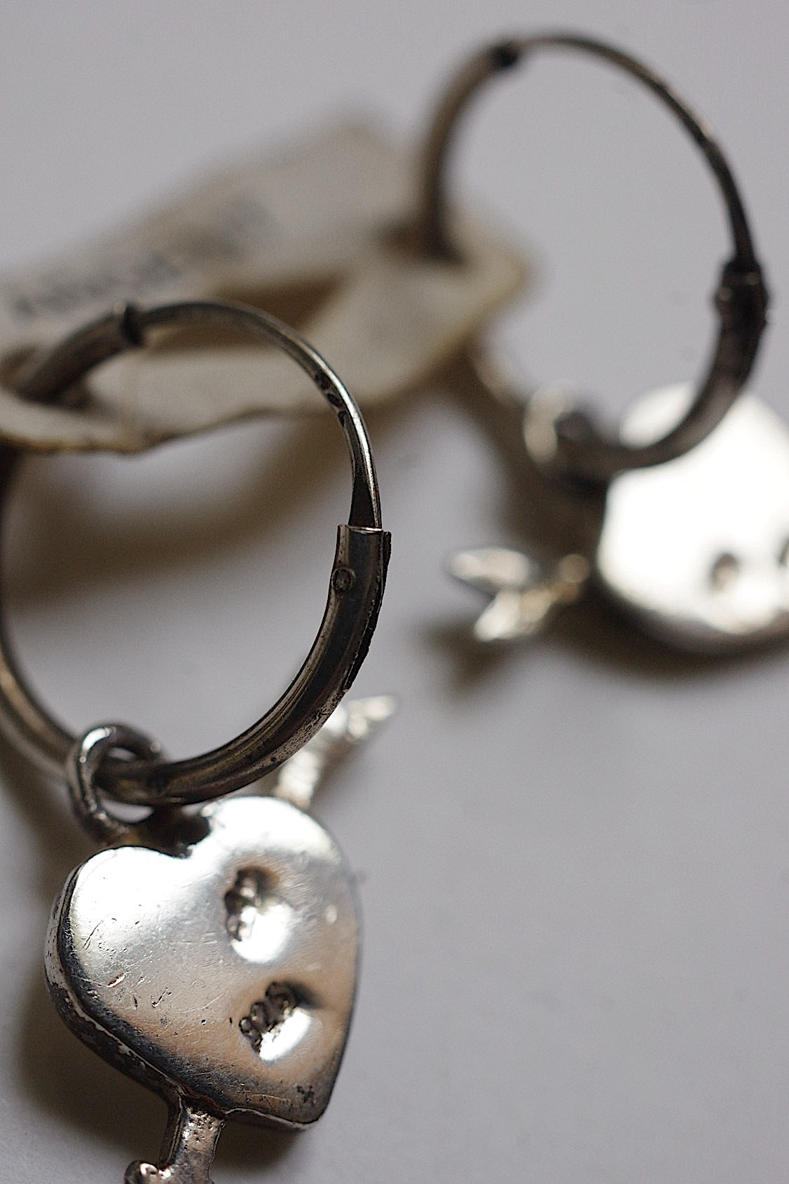 boucles d'oreilles vintage ヴィンテージシルバーピアス ハート .FR a l'epoque