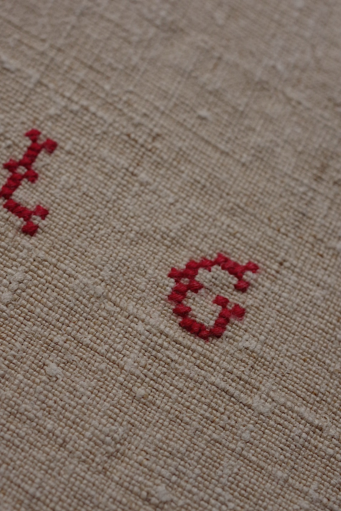 アンティーク生地 tissu ancien アンティークトワル生地 トーション5枚 .FR a l'epoque