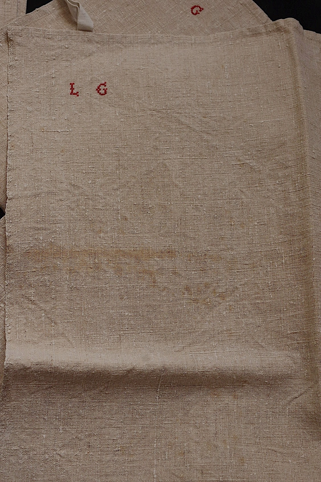 アンティーク生地 tissu ancien アンティークトワル生地 トーション5枚 .FR a l'epoque