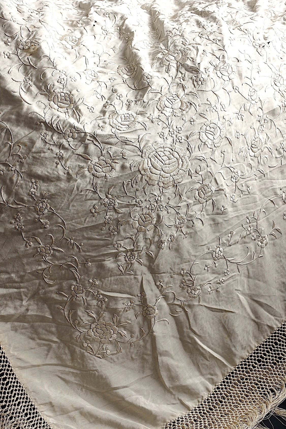 アンティークショール châle antique アンティーク刺繍 ショール2 .FR a l'epoque