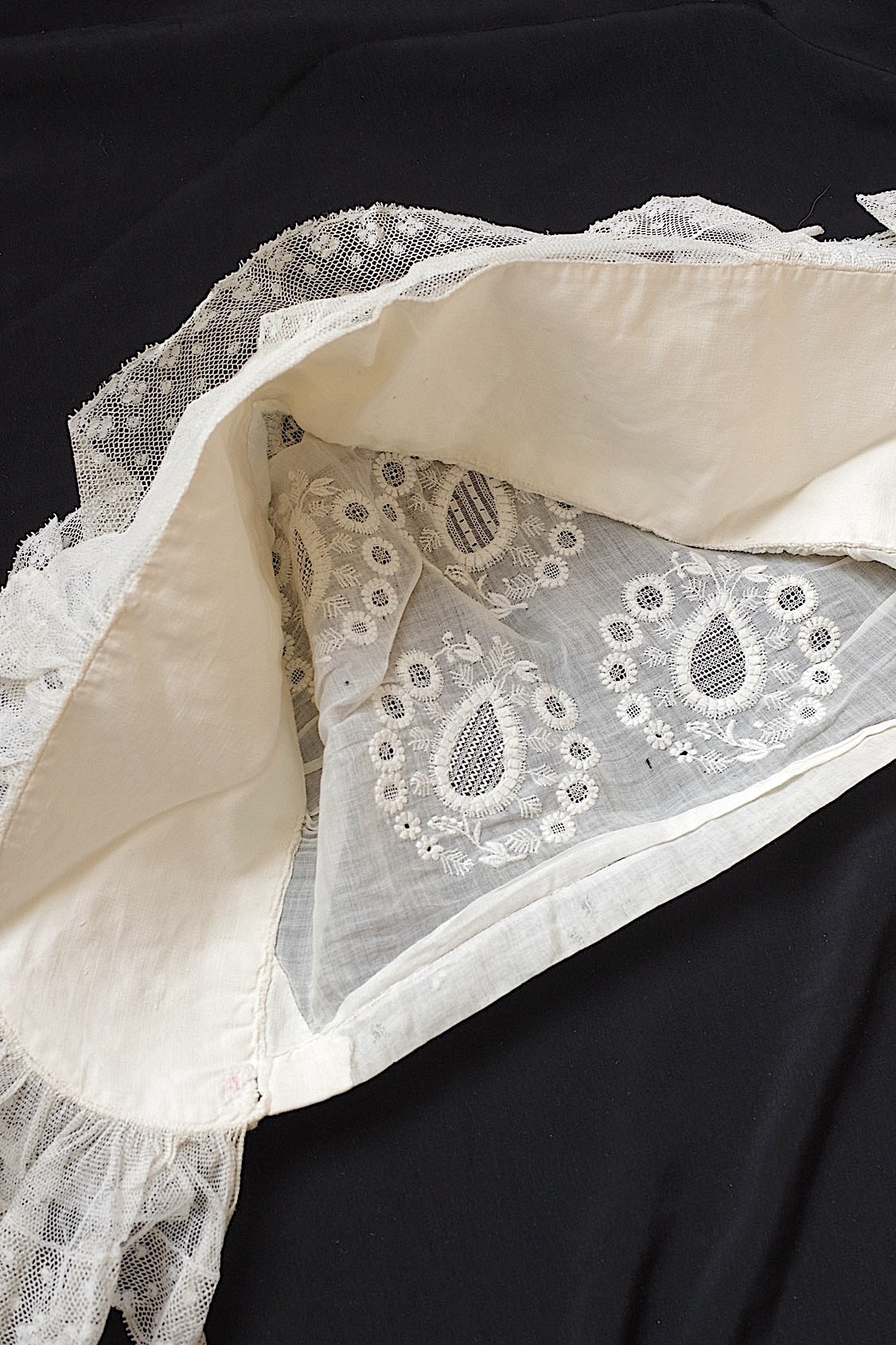 アンティークレース dentelle antique アンティークレース 刺繍ボネ .FR a l'epoque