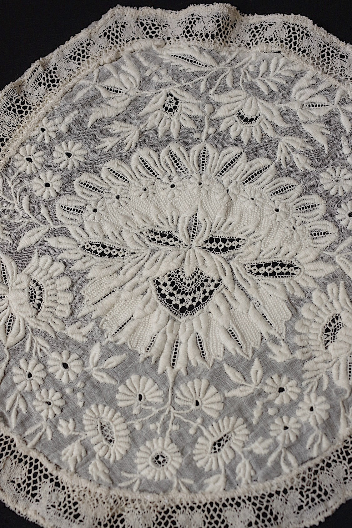 アンティークレース dentelle antique アンティーク刺繍 3枚 4 .FR a l'epoque