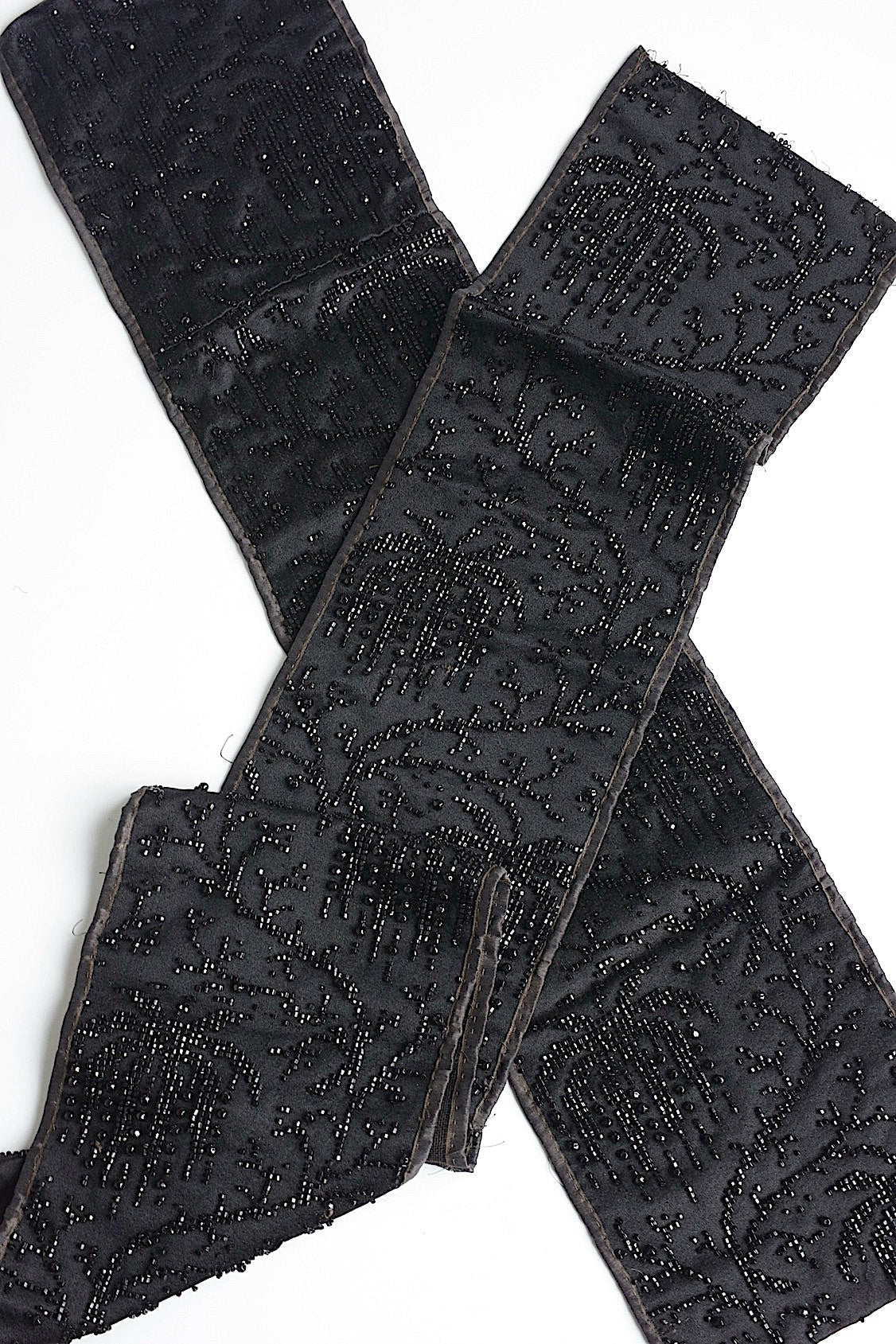 アンティークレース dentelle antique アンティークレース ビーズ刺繍  くろ .FR a l'epoque