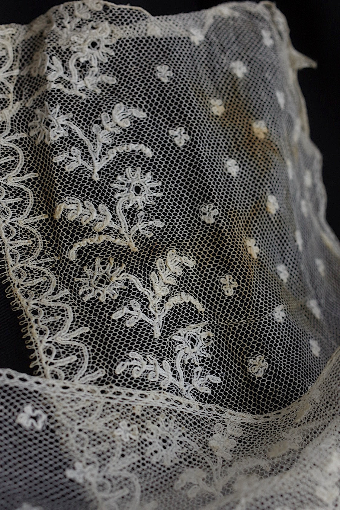 アンティークレース dentelle antique アンティークレース 素材用 2本 .FR a l'epoque