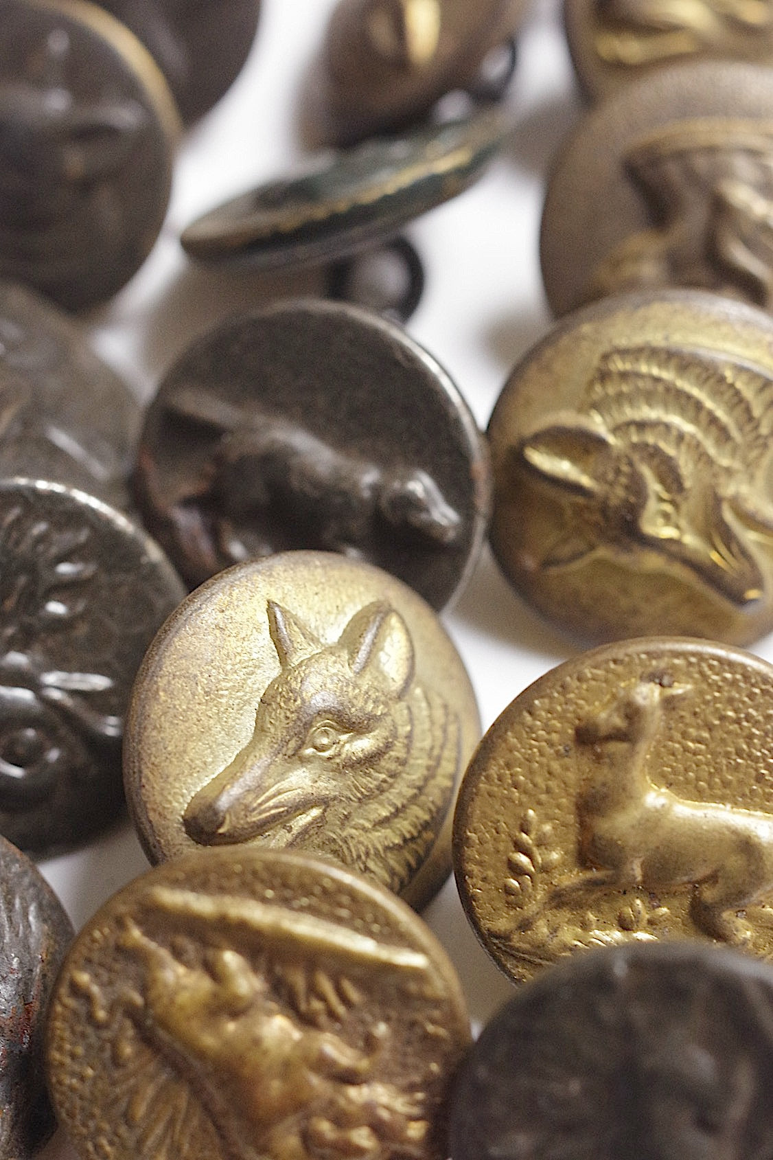 アンティークハンターボタン bouton de chasse2 .FR a l'epoque