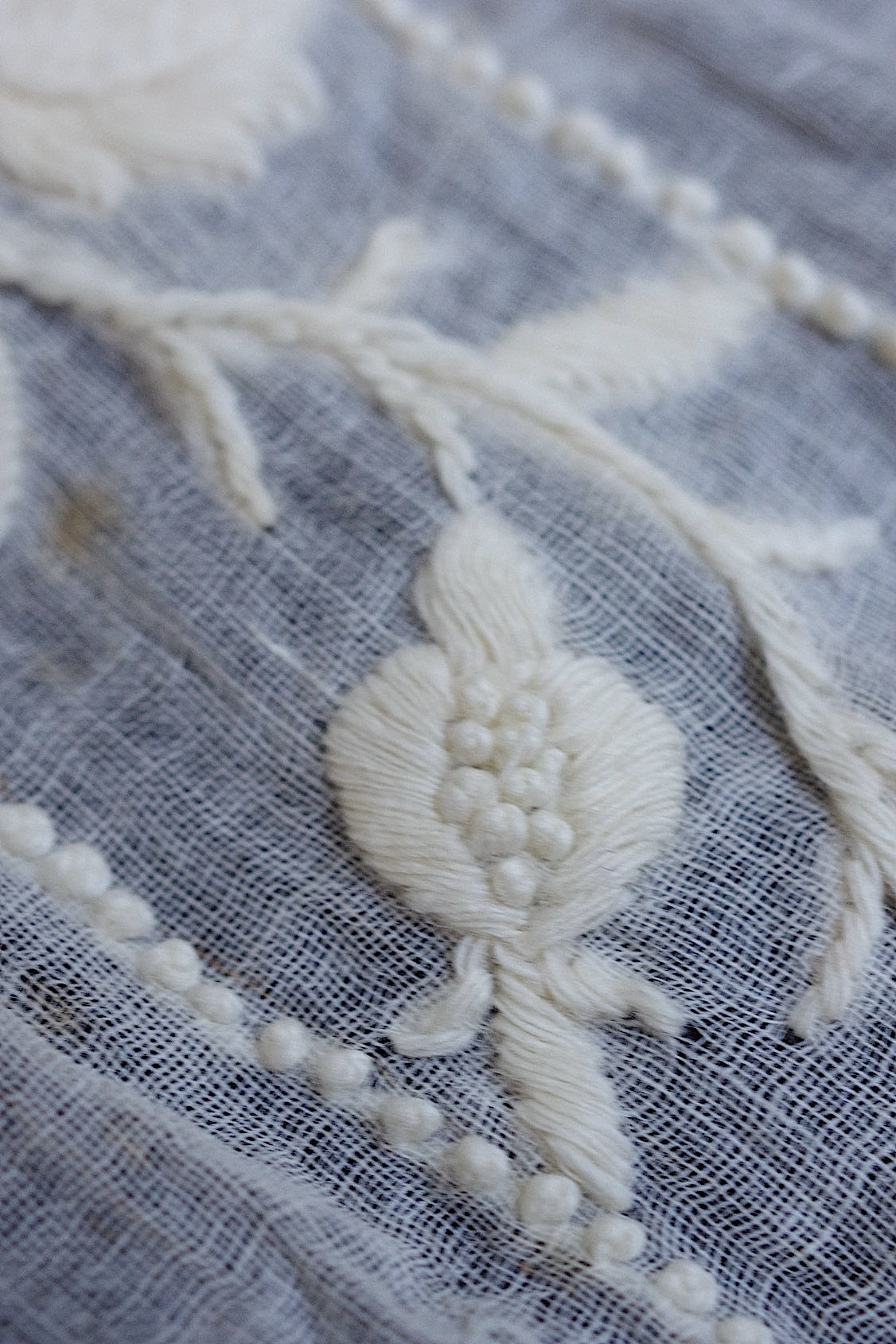 アンティークレース dentelle antique  刺繍ハギレ .FR a l'epoque