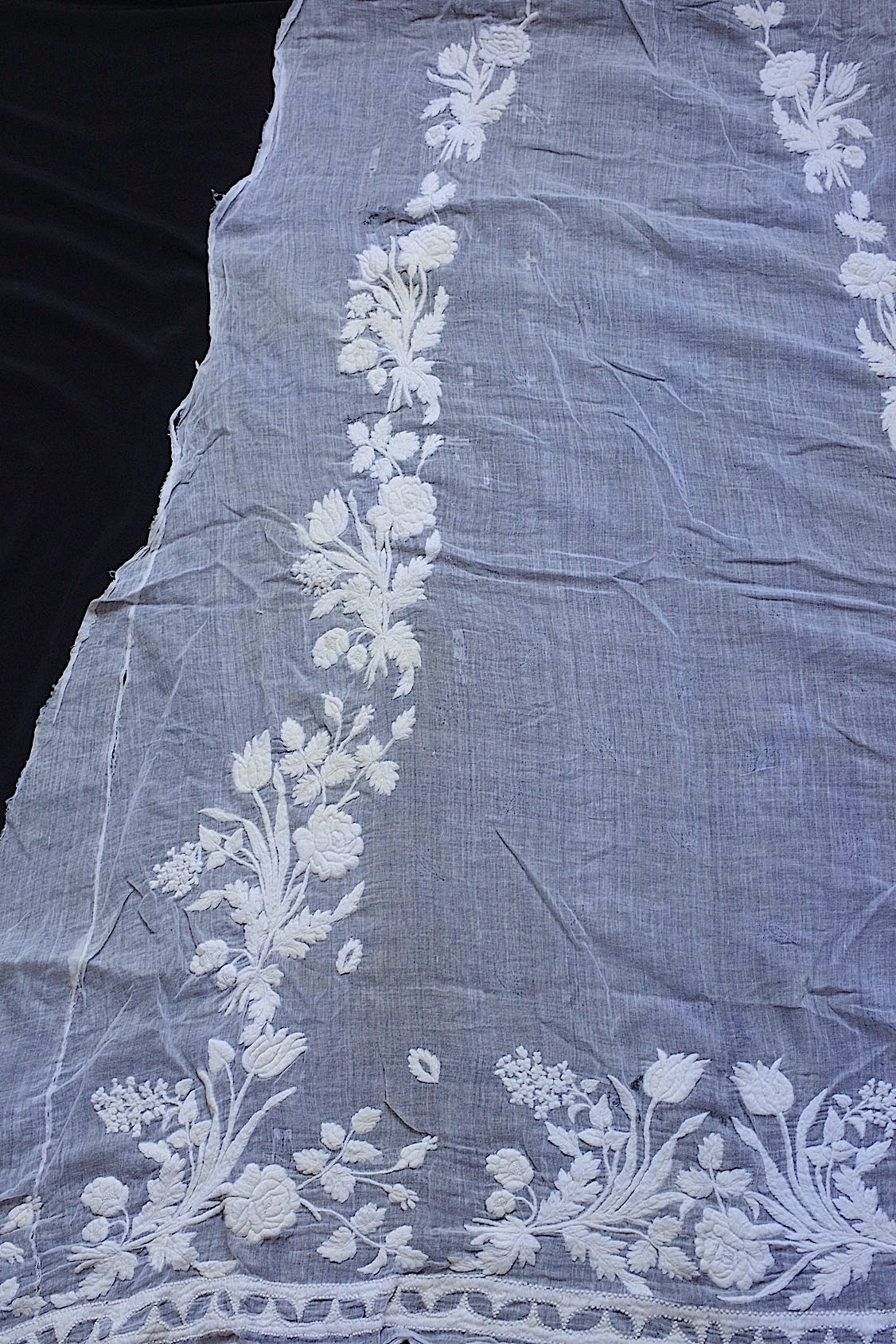 アンティークレース dentelle antique  刺繍ハギレ .FR a l'epoque