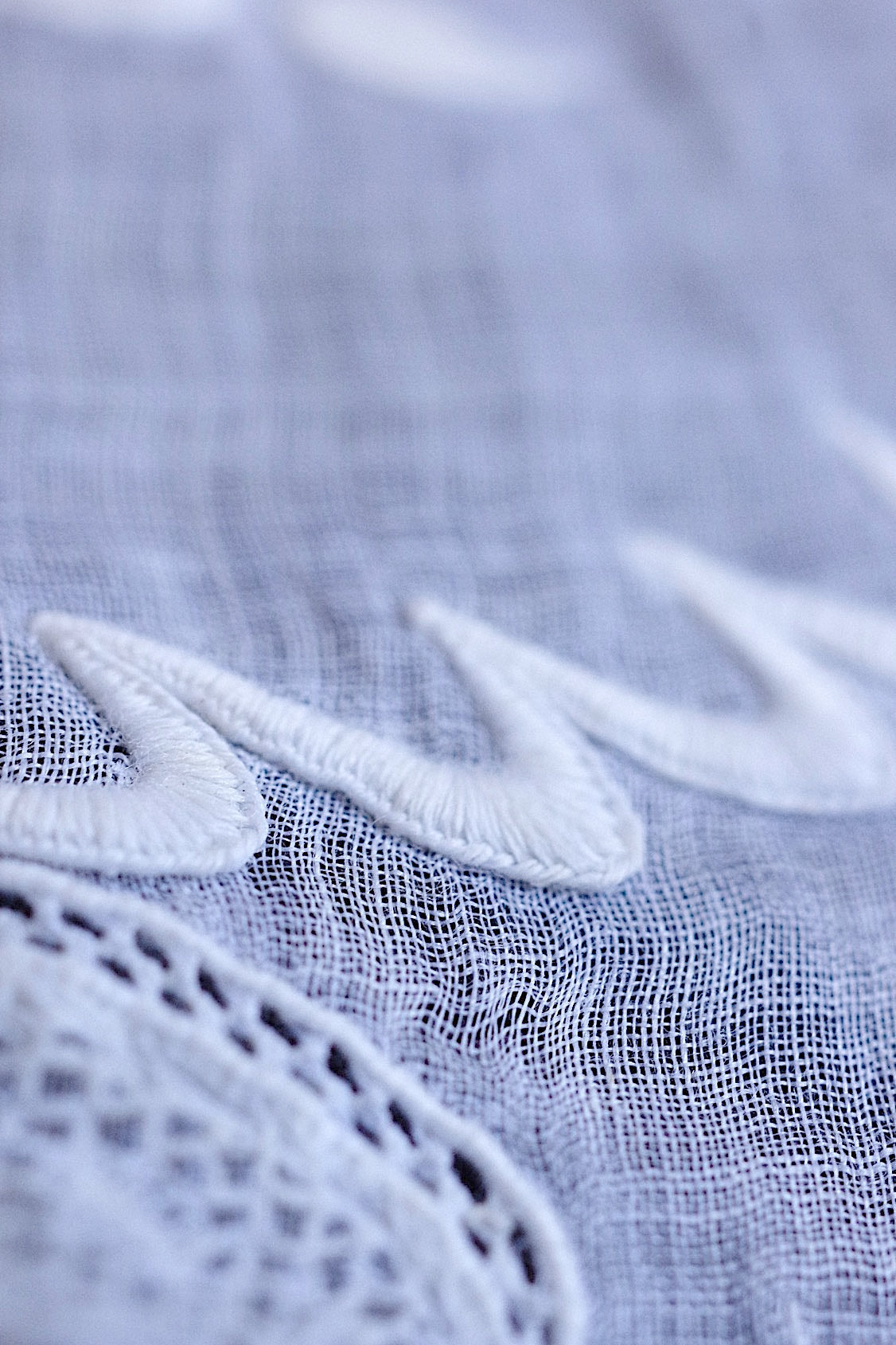 アンティークレース dentelle antique  刺繍クロス+ベール .FR a l'epoque