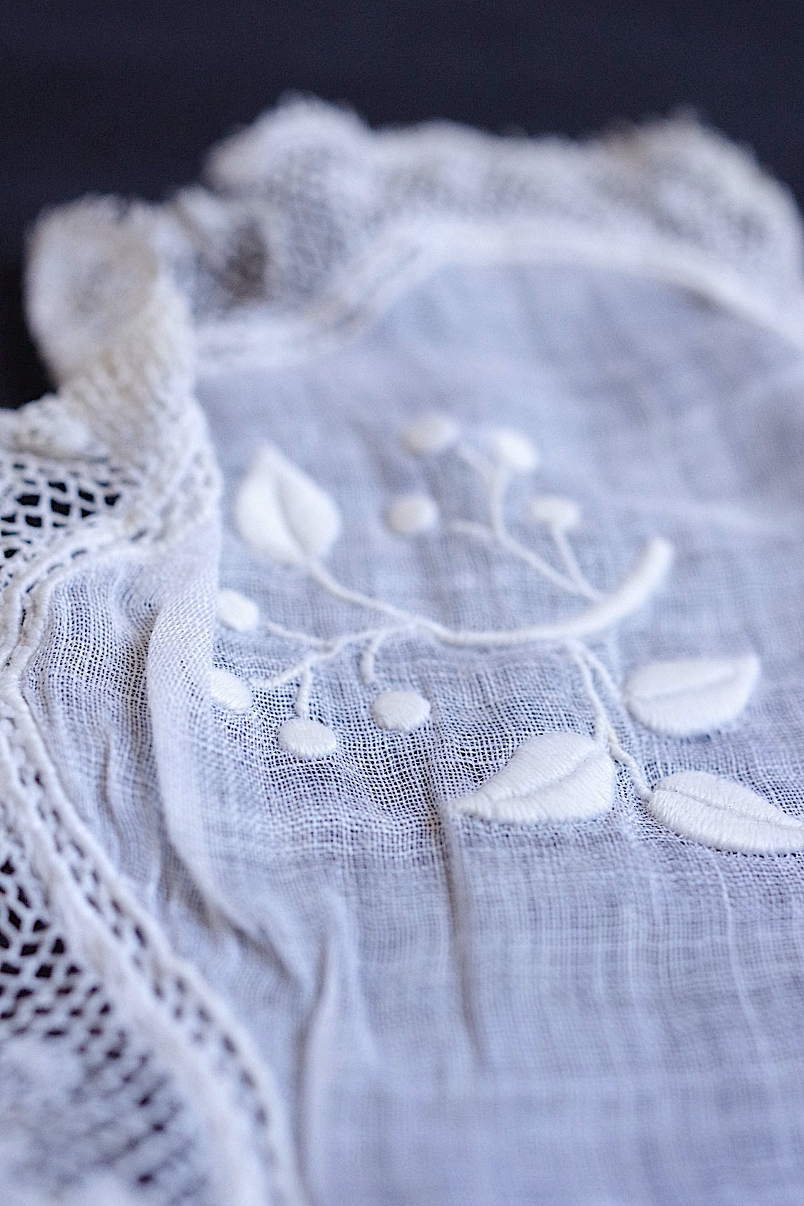 アンティークレース dentelle antique  刺繍クロス+ベール .FR a l'epoque