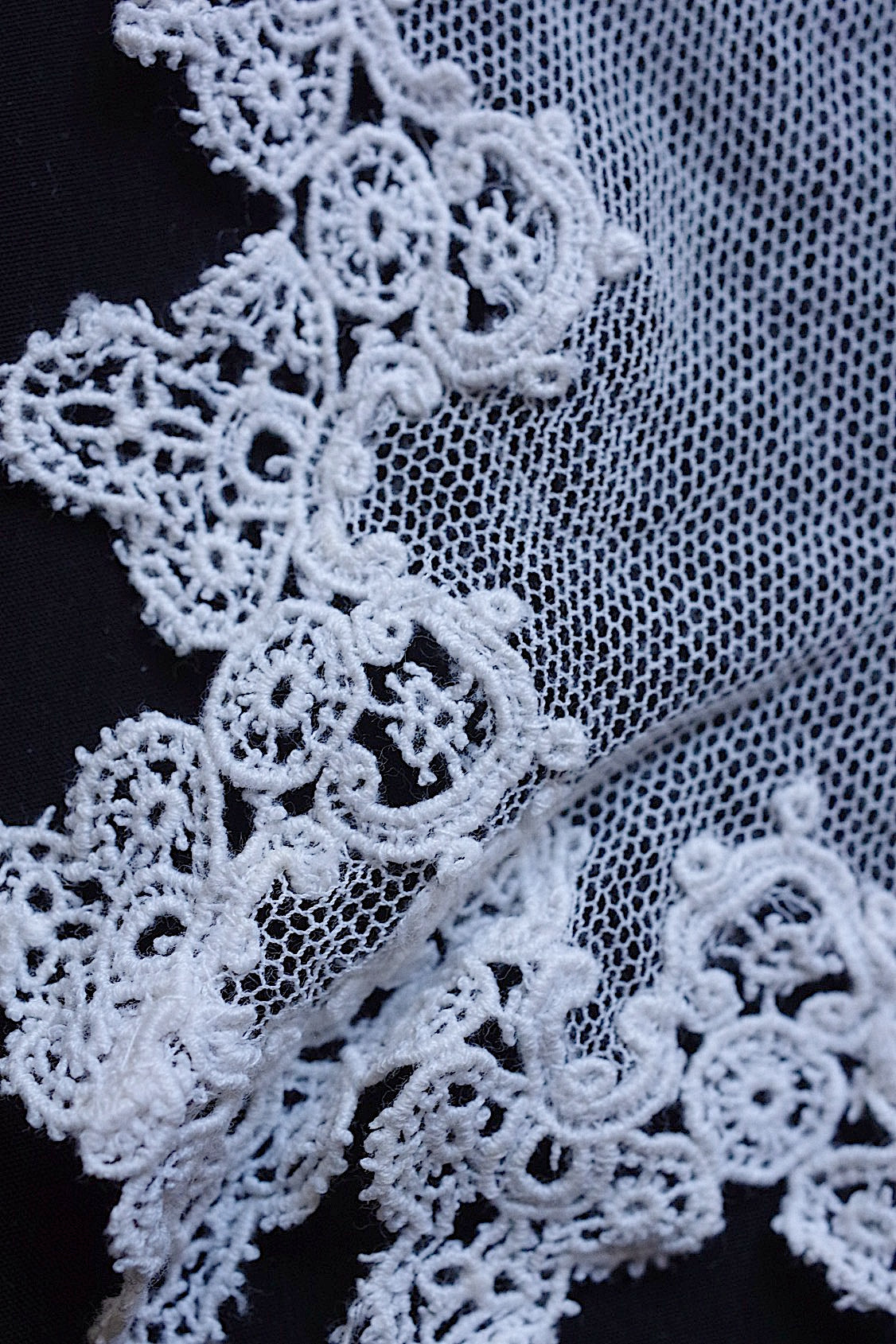 アンティークレース dentelle antique  刺繍クロス+ベール .FR a l'epoque