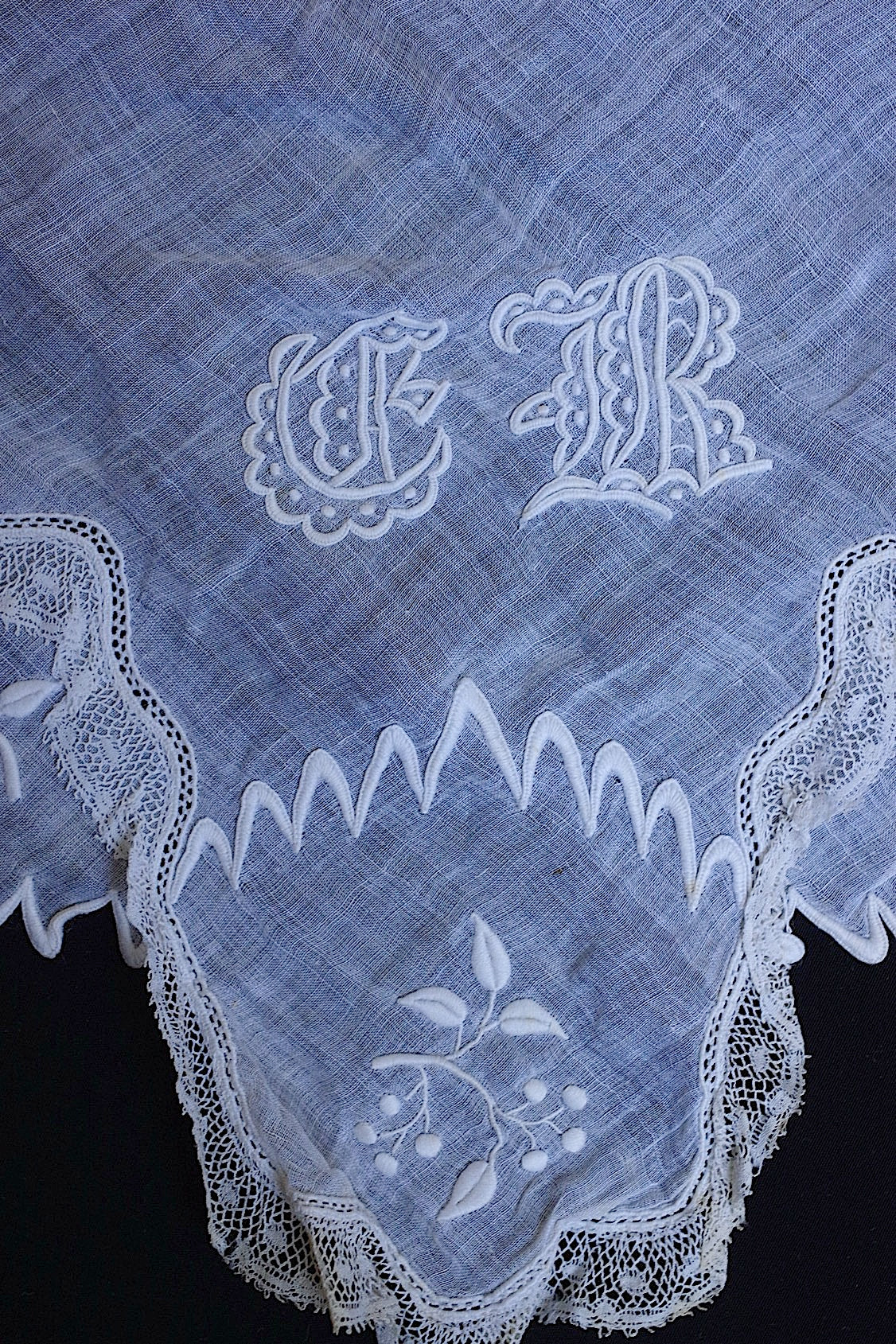 アンティークレース dentelle antique  刺繍クロス+ベール .FR a l'epoque