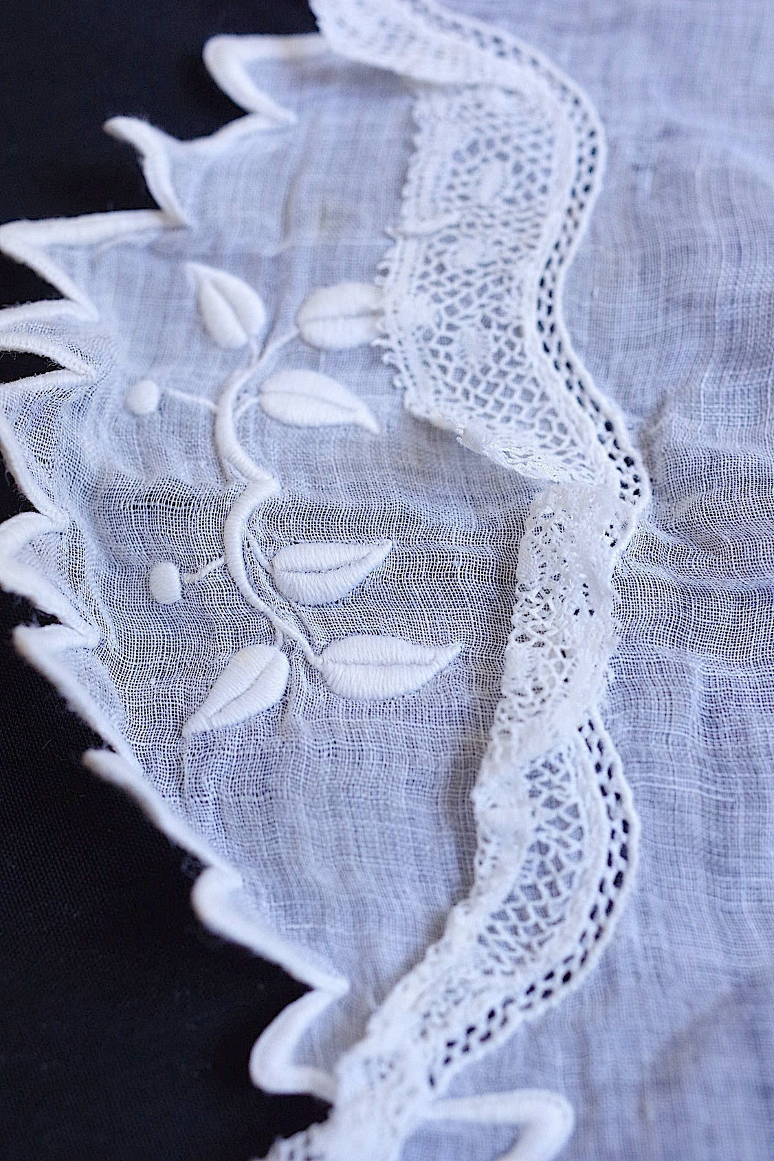 アンティークレース dentelle antique  刺繍クロス+ベール .FR a l'epoque