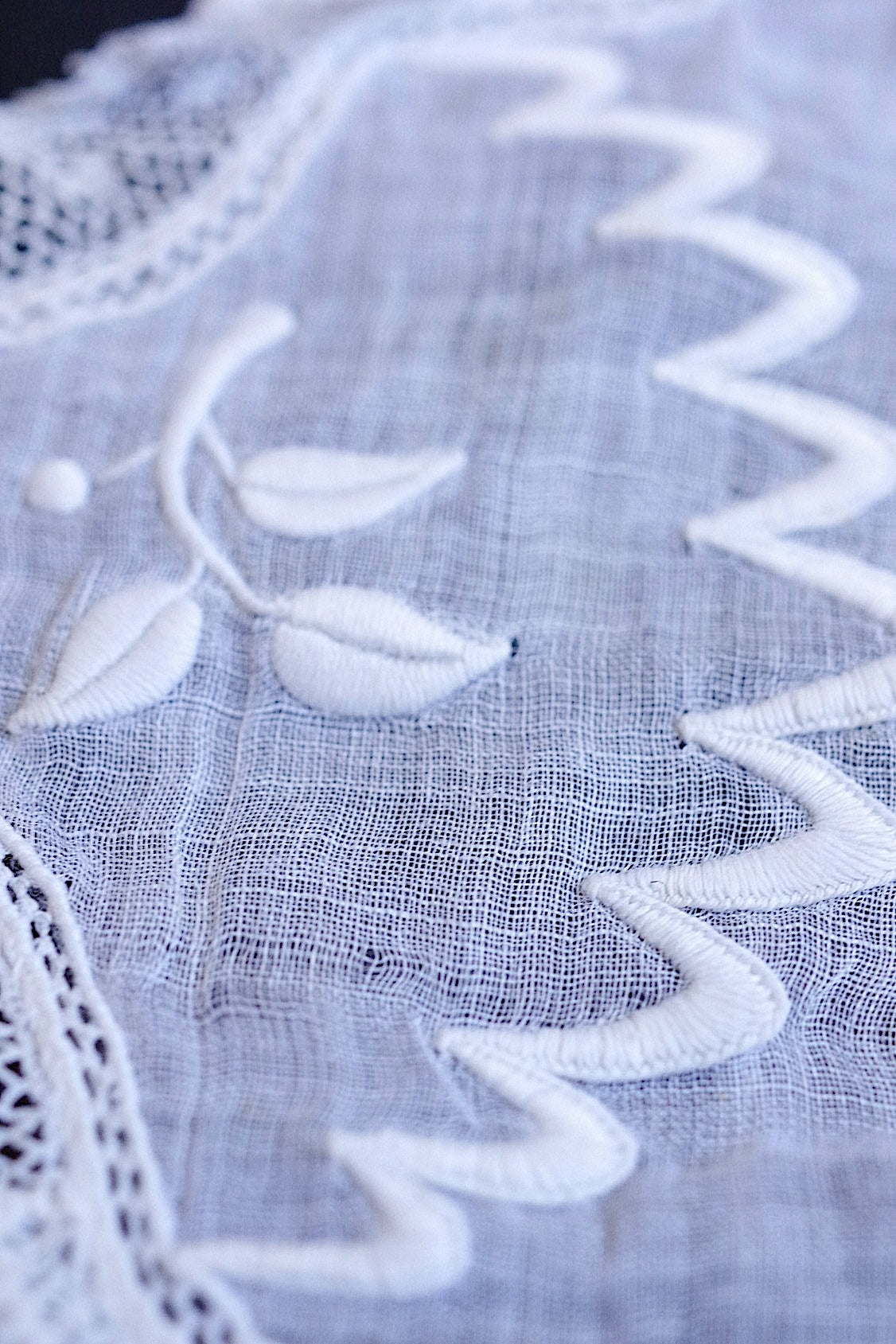 アンティークレース dentelle antique  刺繍クロス+ベール .FR a l'epoque