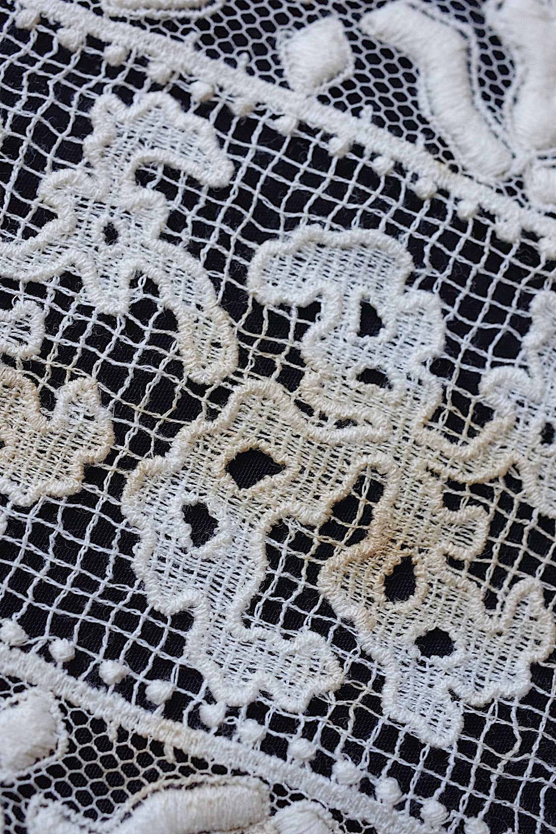 アンティークレース dentelle antique  297cm .FR a l'epoque