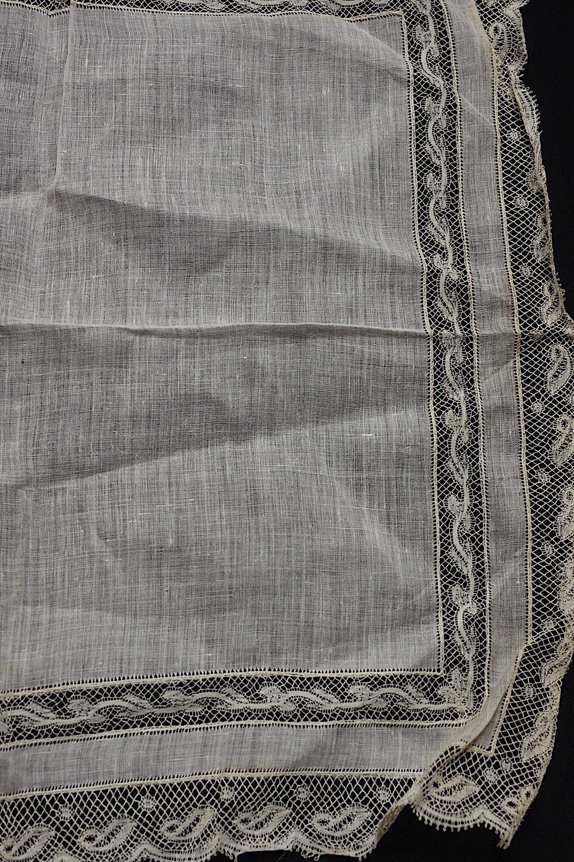 アンティークレース dentelle antique ハンカチ+94cm、90cm .FR a l'epoque