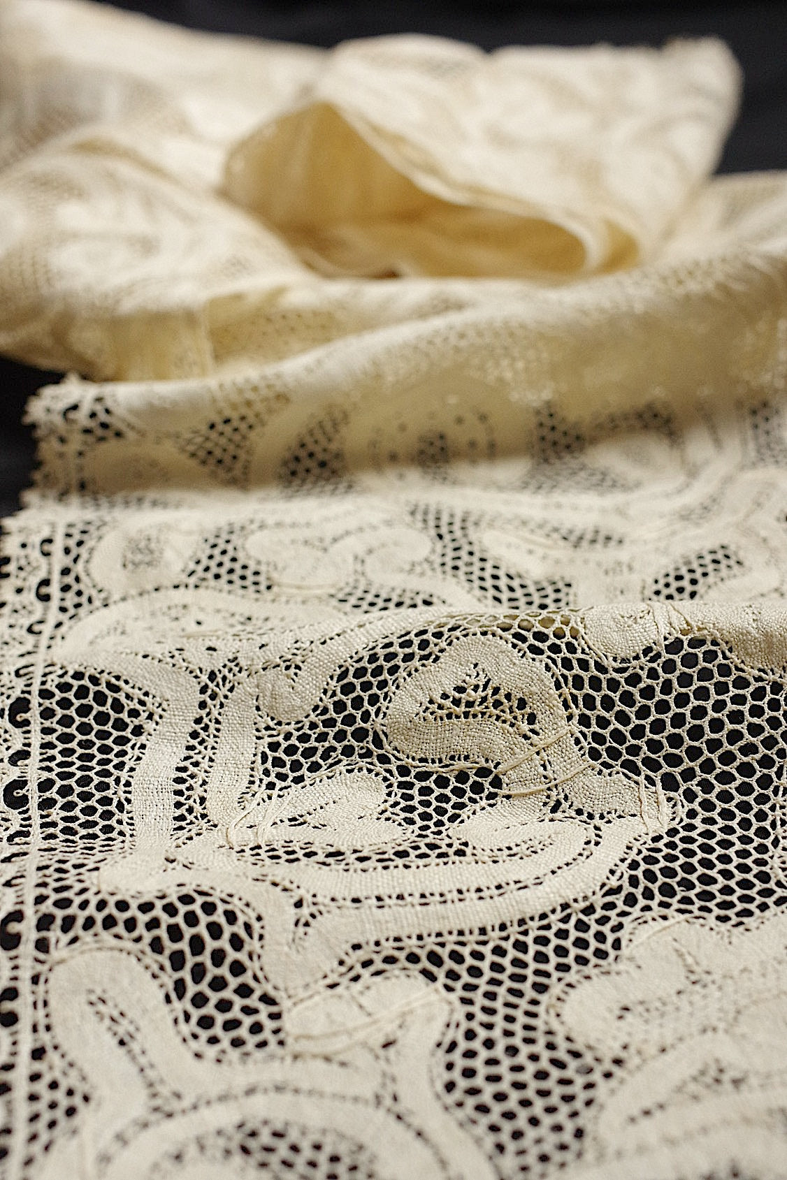 アンティークレース dentelle antique  フレミッシュレース353cm .FR a l'epoque