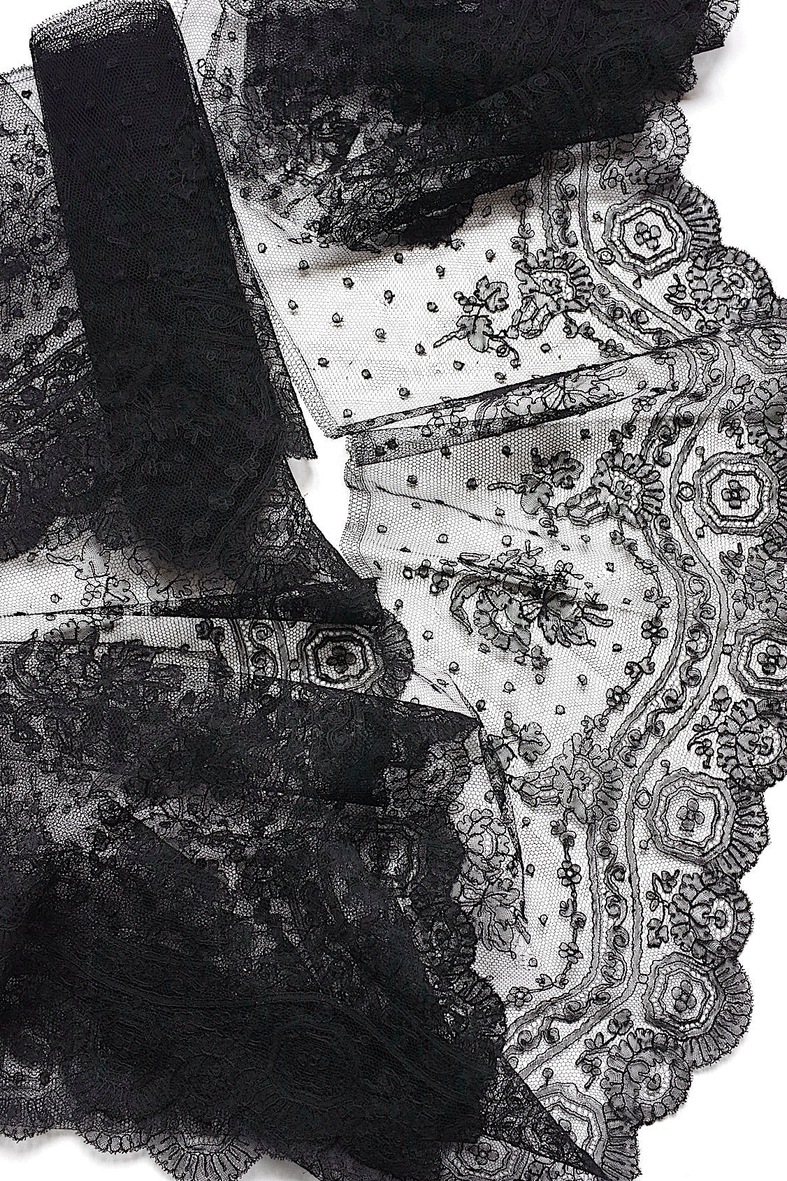 アンティークレース dentelle antique  シャンティイレース 490cm .FR a l'epoque