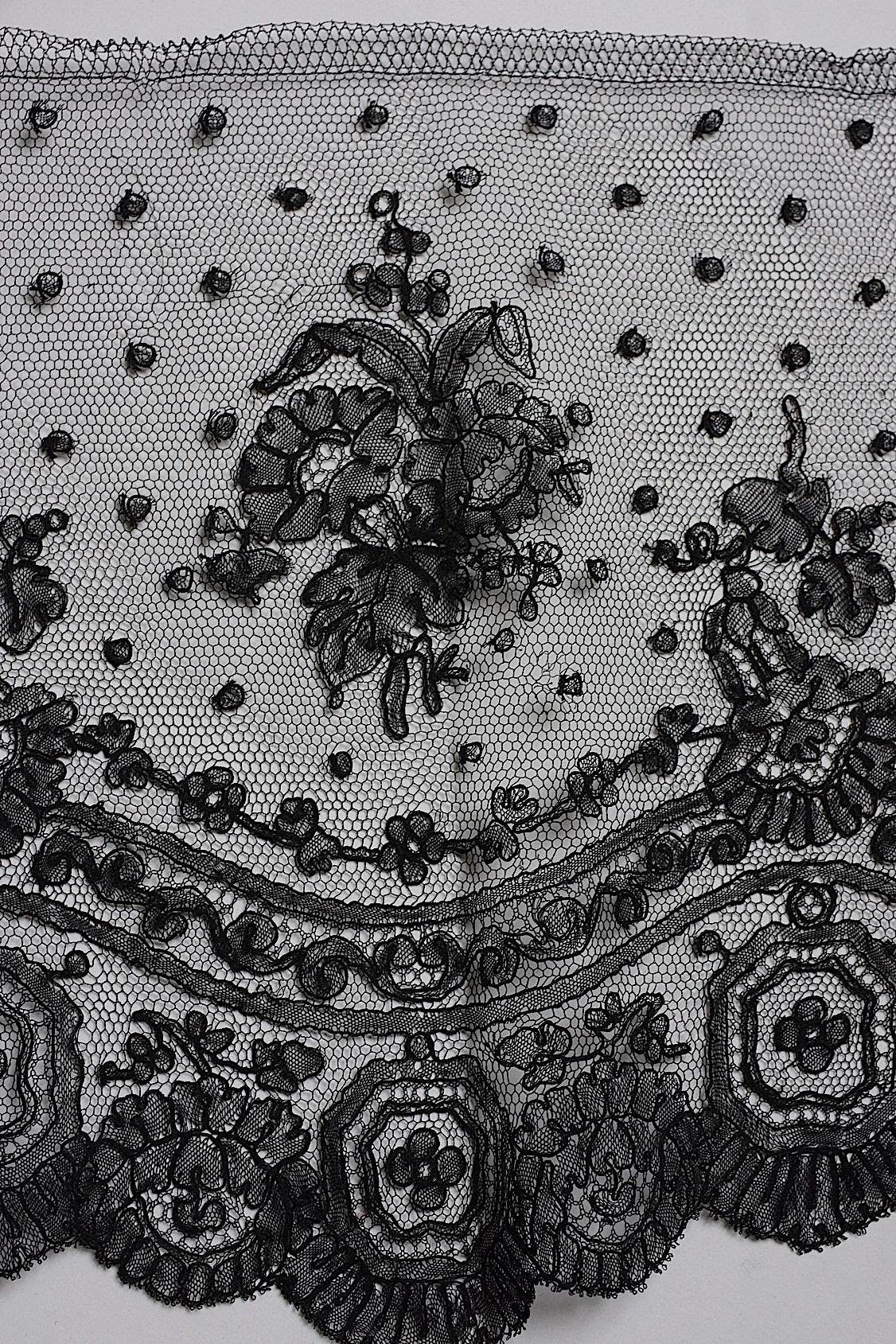 アンティークレース dentelle antique  シャンティイレース 490cm .FR a l'epoque