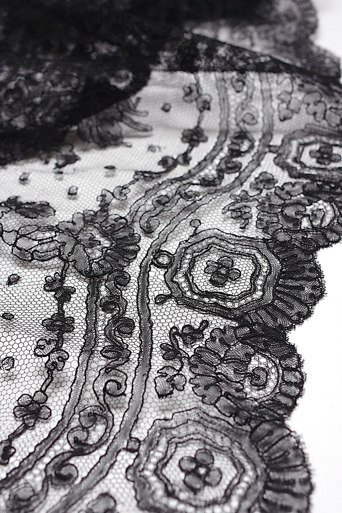 アンティークレース dentelle antique  シャンティイレース 490cm .FR a l'epoque