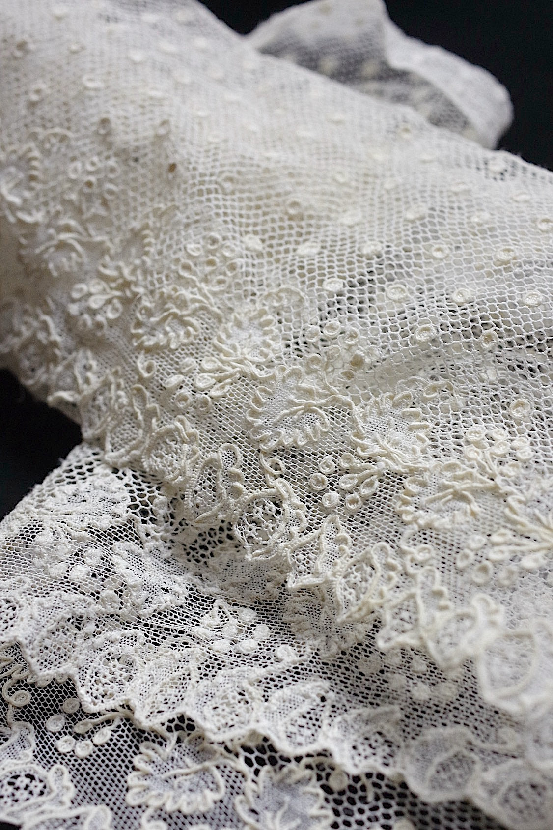 アンティークレース dentelle antique 145cm .FR a l'epoque