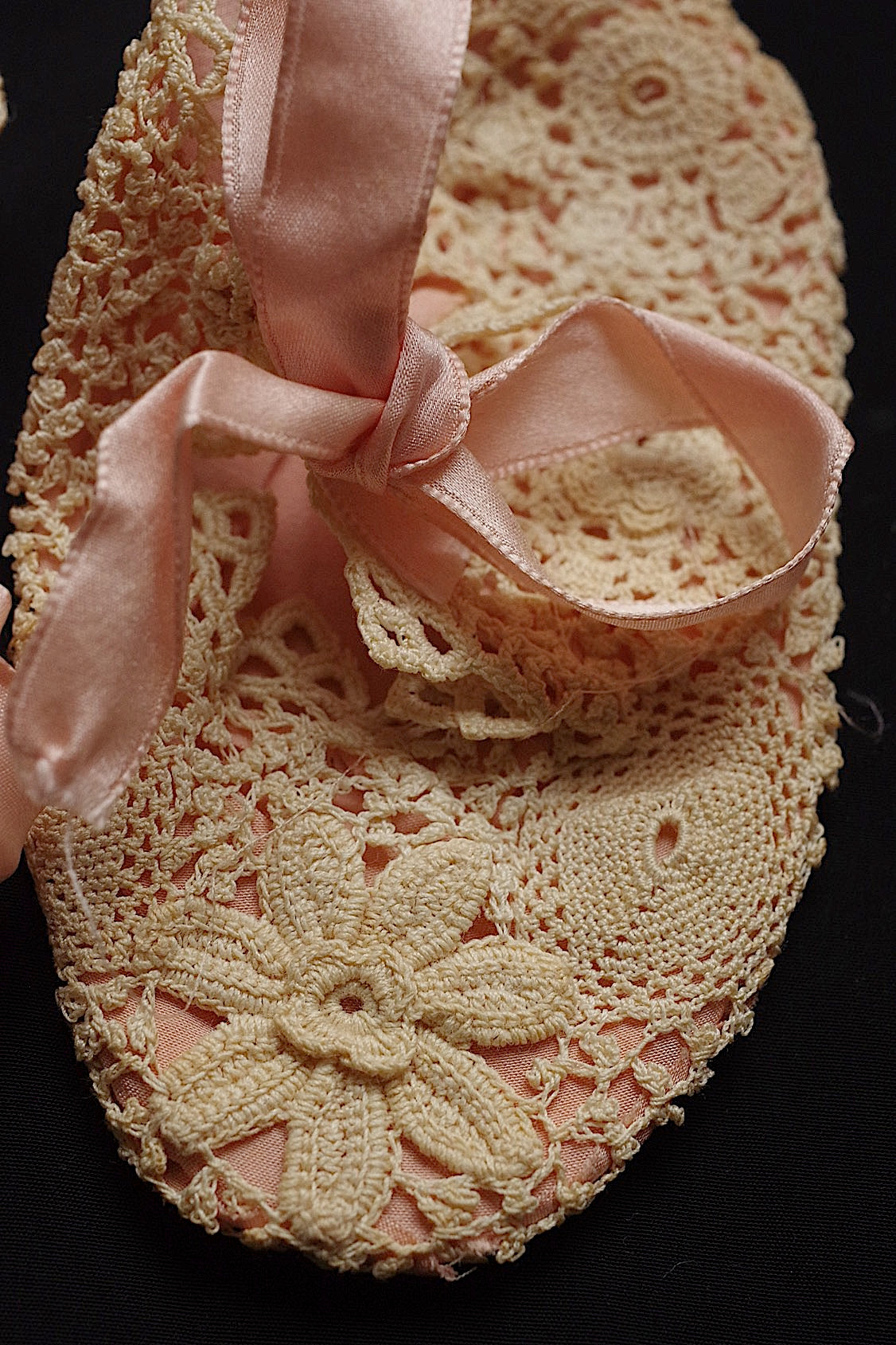 アンティークレース dentelle antique クロシェ ボネ+靴 .FR a l'epoque