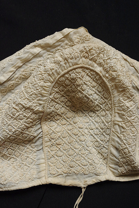 アンティークレース bonnet antique 刺繍ボネ .FR a l'epoque