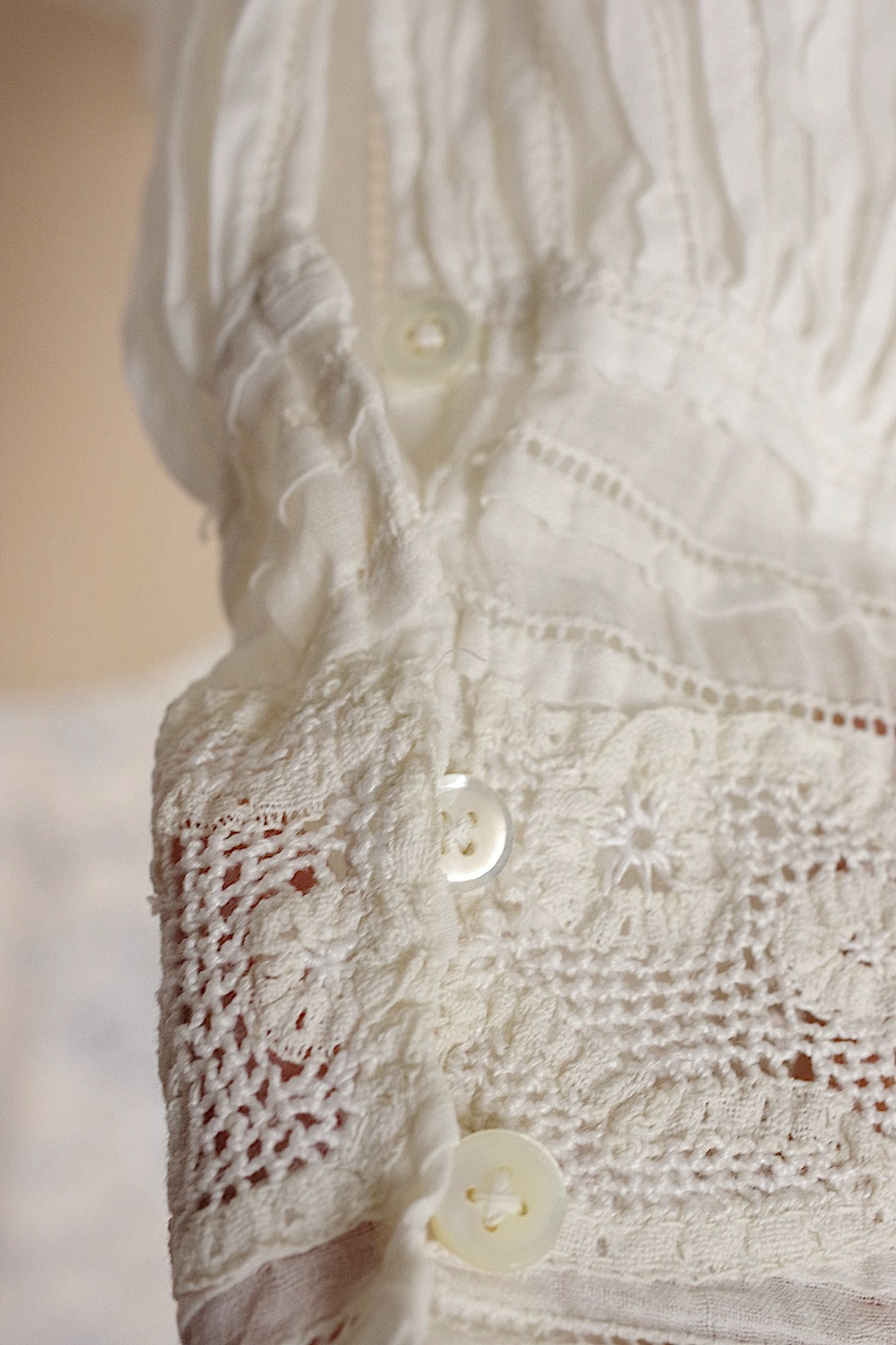 アンティークブラウス  vêtement antique  ピンタック羽織ブラウス .FR a l'epoque