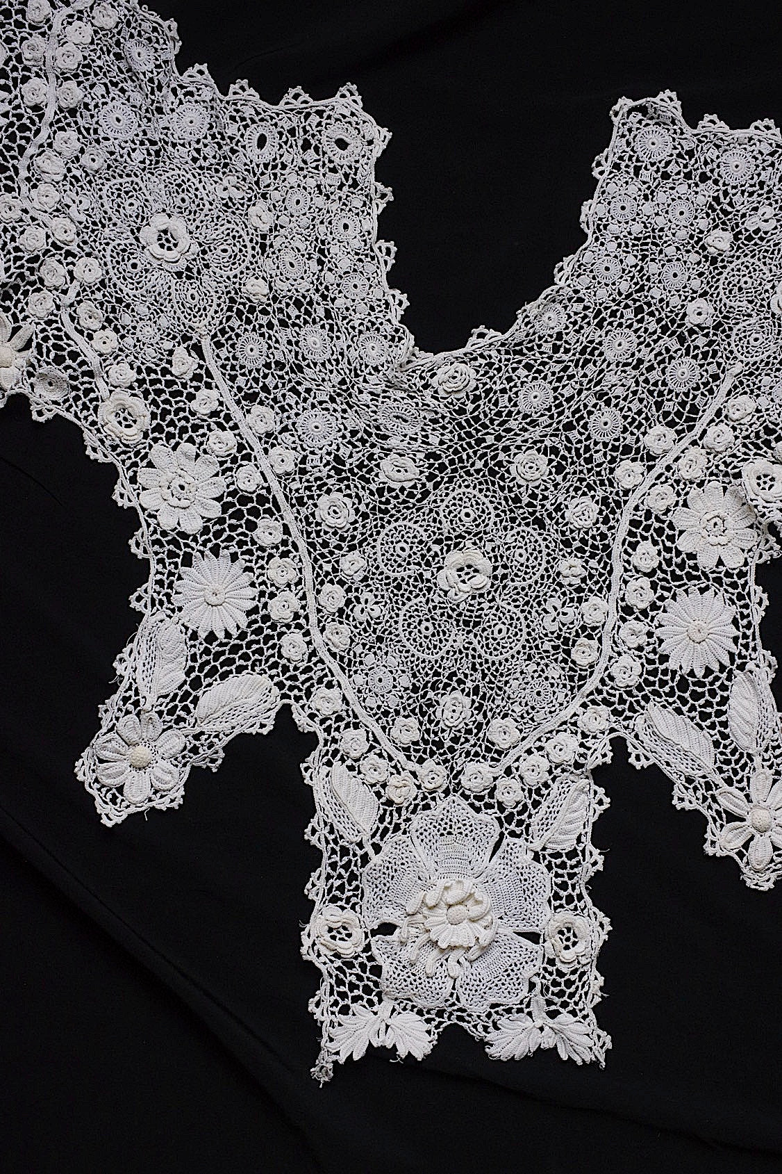アンティークレース  dentelle antique  クロシェレース襟 .FR a l'epoque