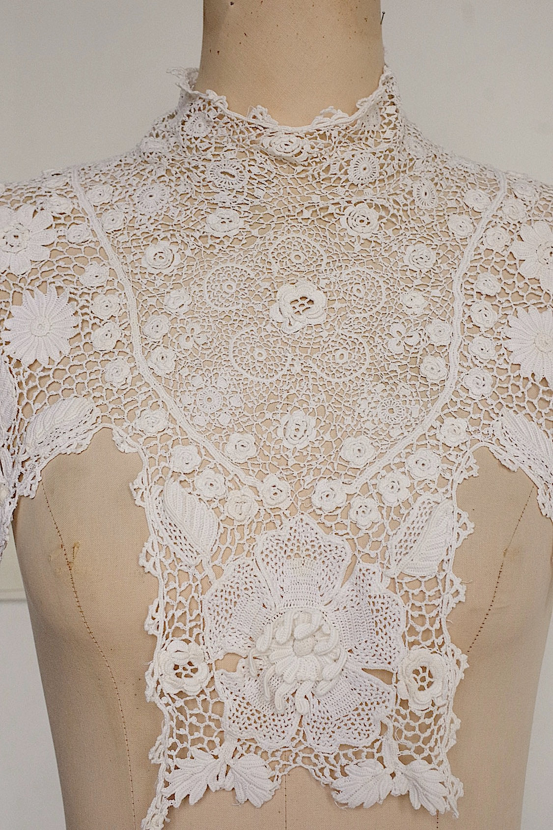 アンティークレース  dentelle antique  クロシェレース襟 .FR a l'epoque