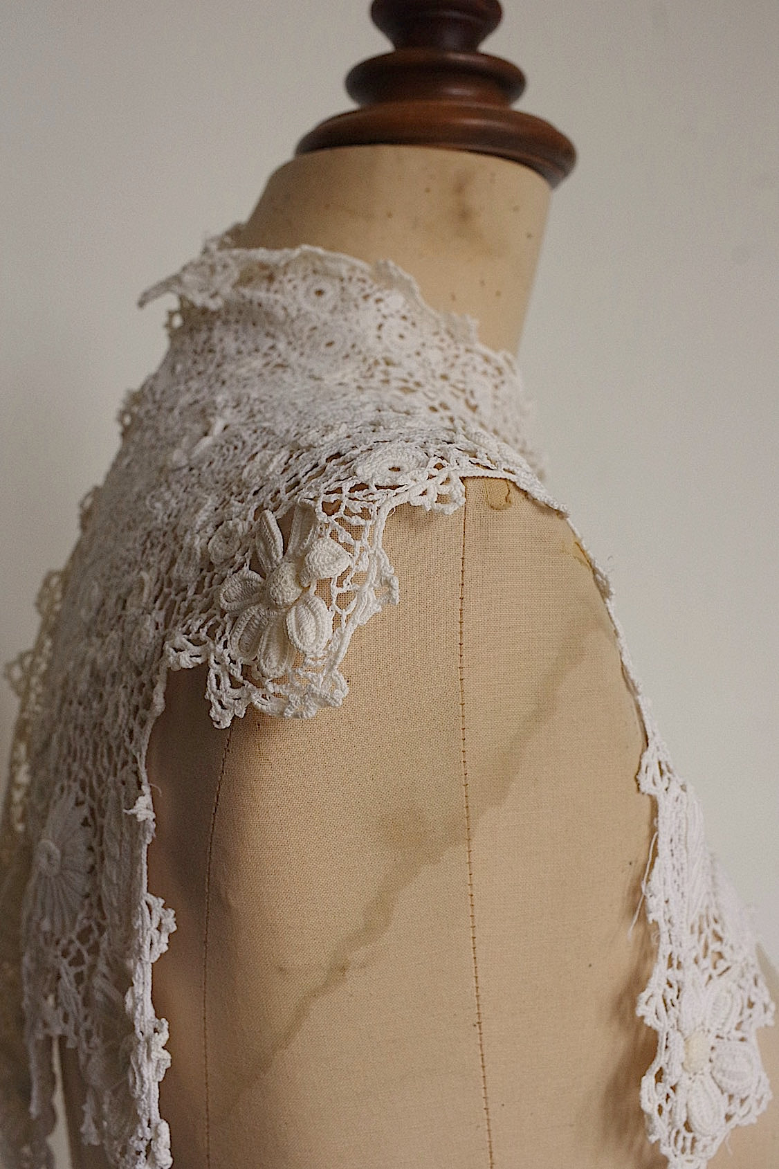 アンティークレース  dentelle antique  クロシェレース襟 .FR a l'epoque