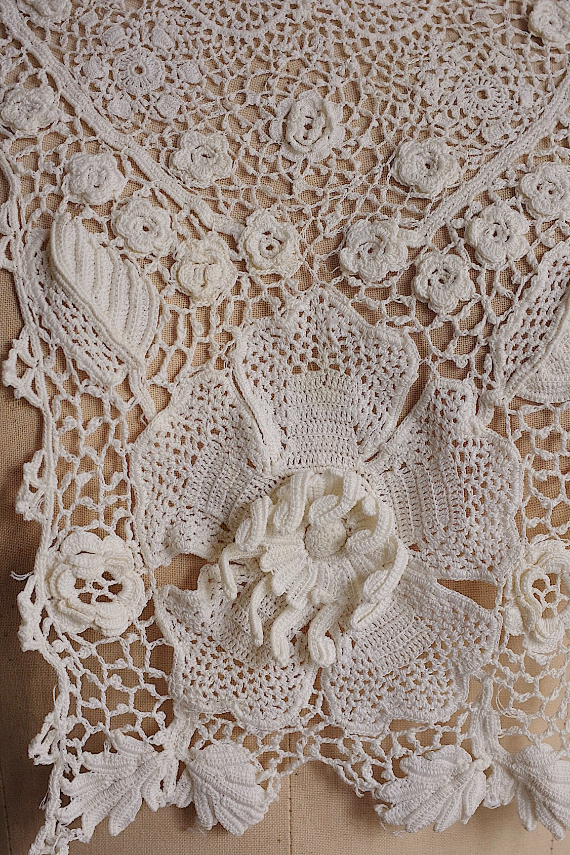 アンティークレース  dentelle antique  クロシェレース襟 .FR a l'epoque