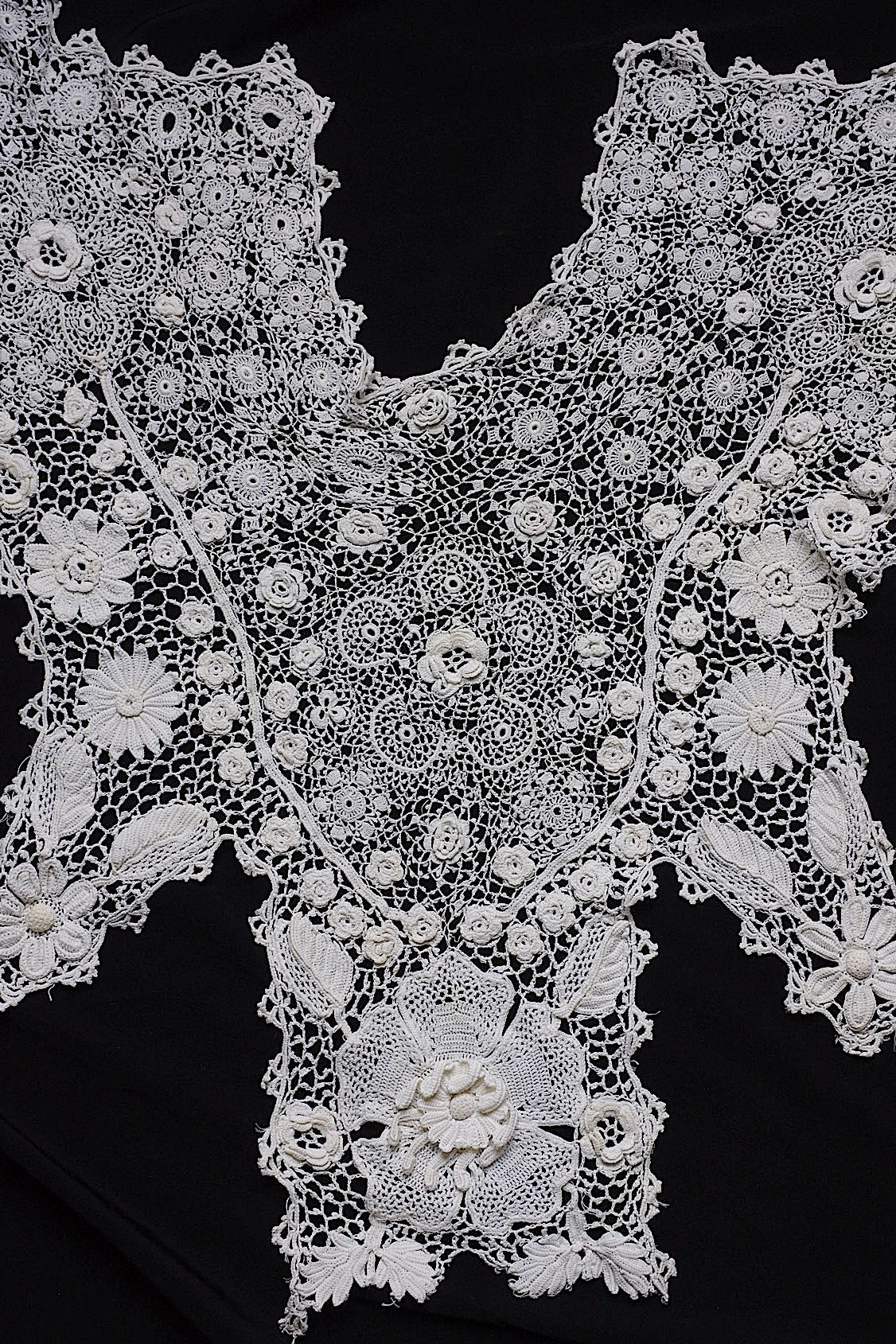 アンティークレース  dentelle antique  クロシェレース襟 .FR a l'epoque