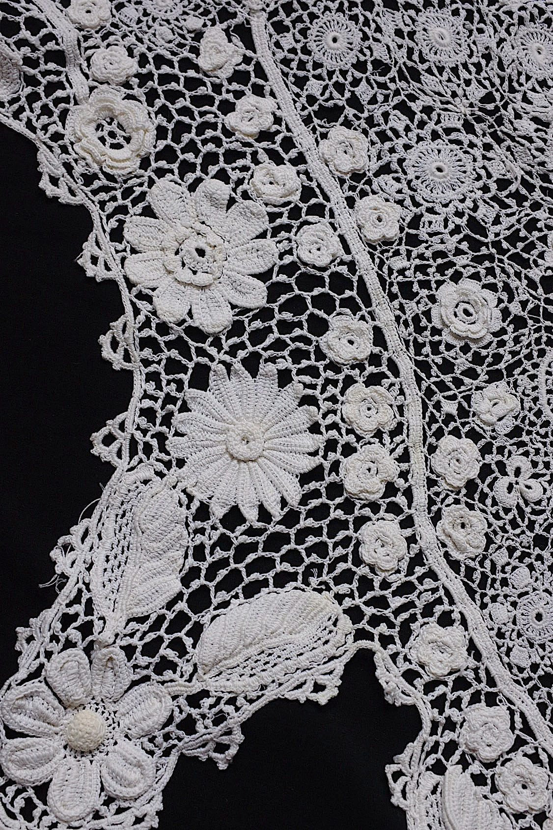 アンティークレース  dentelle antique  クロシェレース襟 .FR a l'epoque