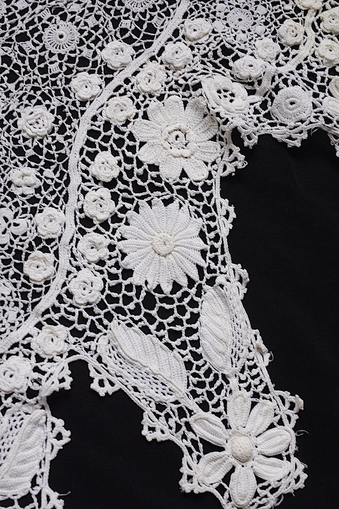 アンティークレース  dentelle antique  クロシェレース襟 .FR a l'epoque