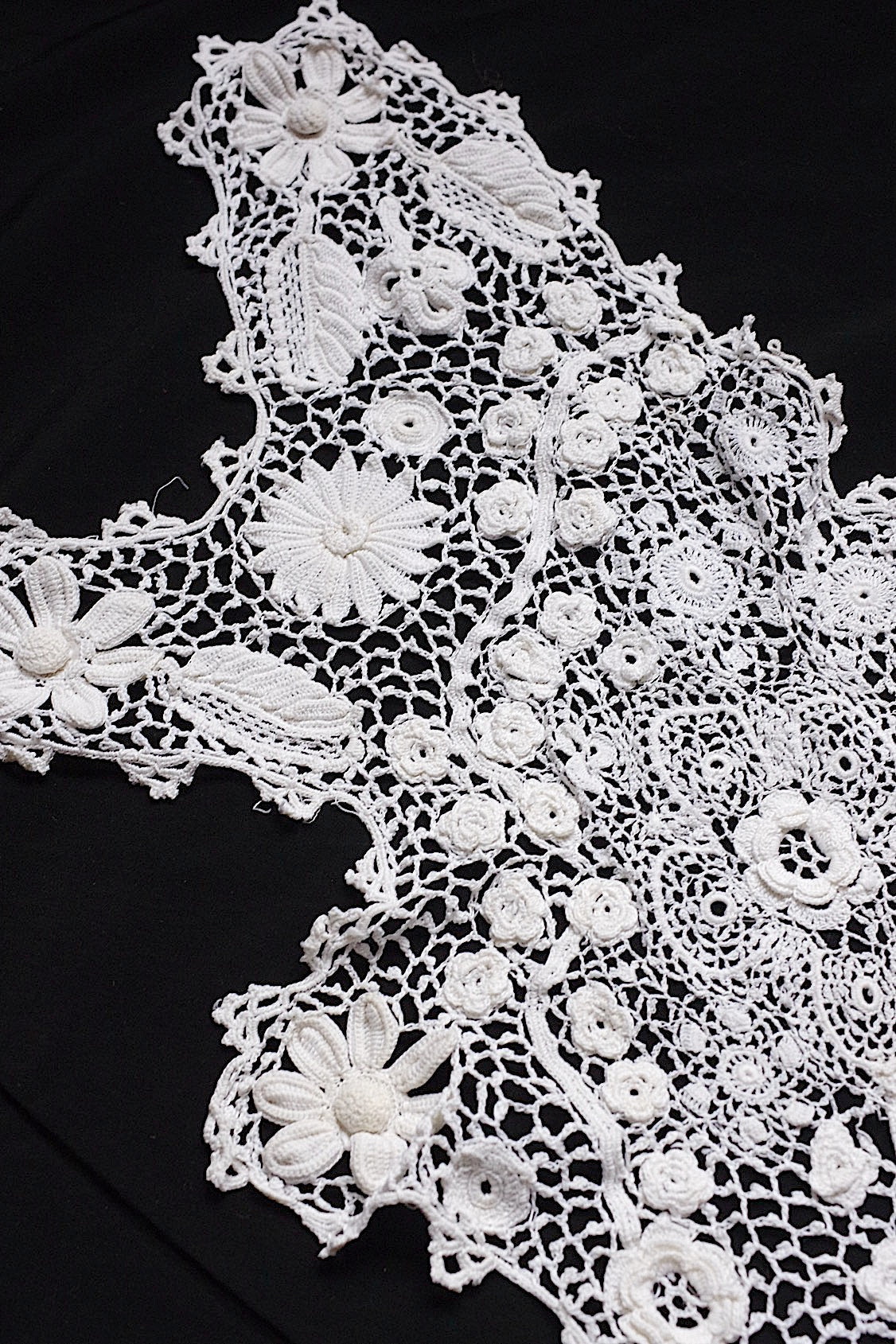 アンティークレース  dentelle antique  クロシェレース襟 .FR a l'epoque