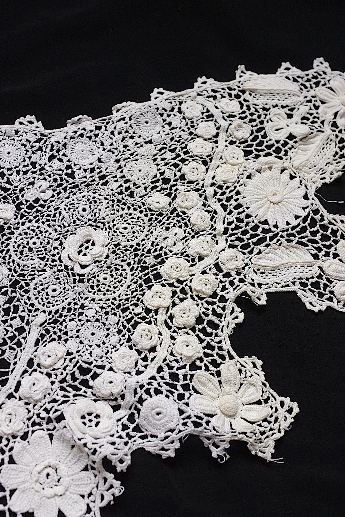 アンティークレース  dentelle antique  クロシェレース襟 .FR a l'epoque