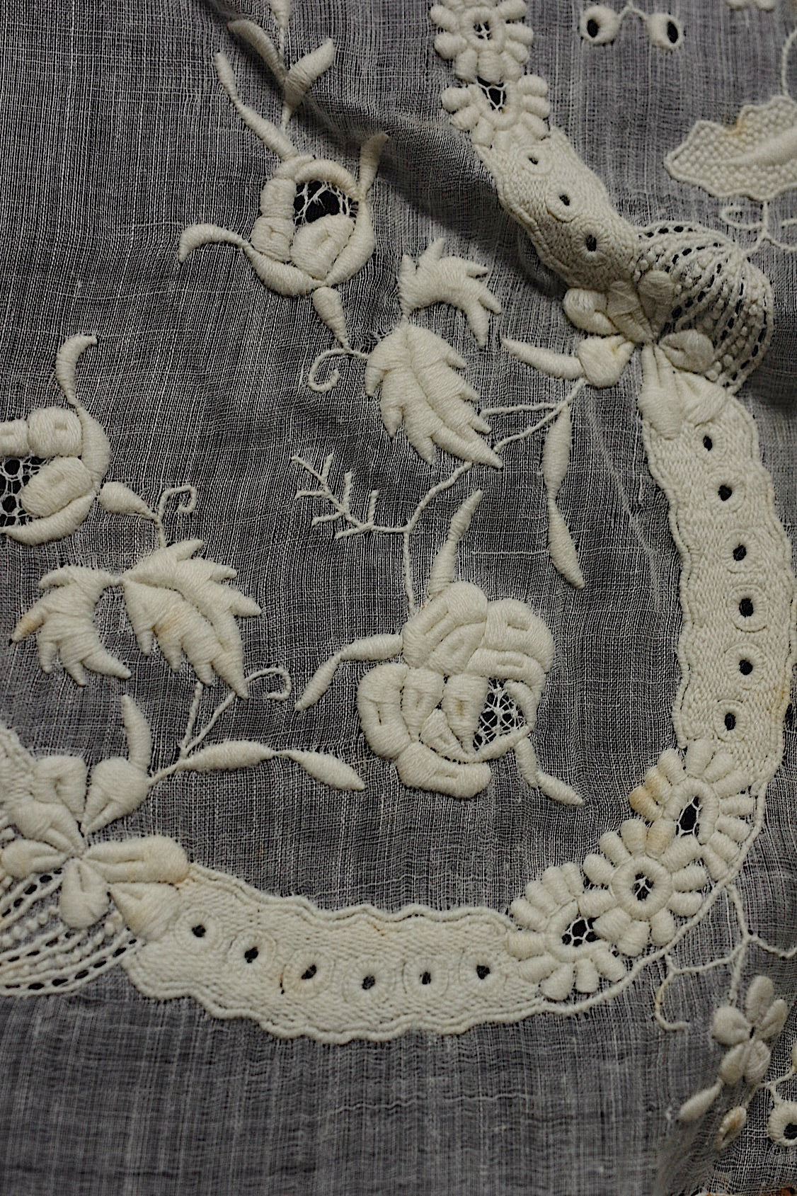 アンティークレース  dentelle antique  刺繍 クロス 素材用 .FR a l'epoque