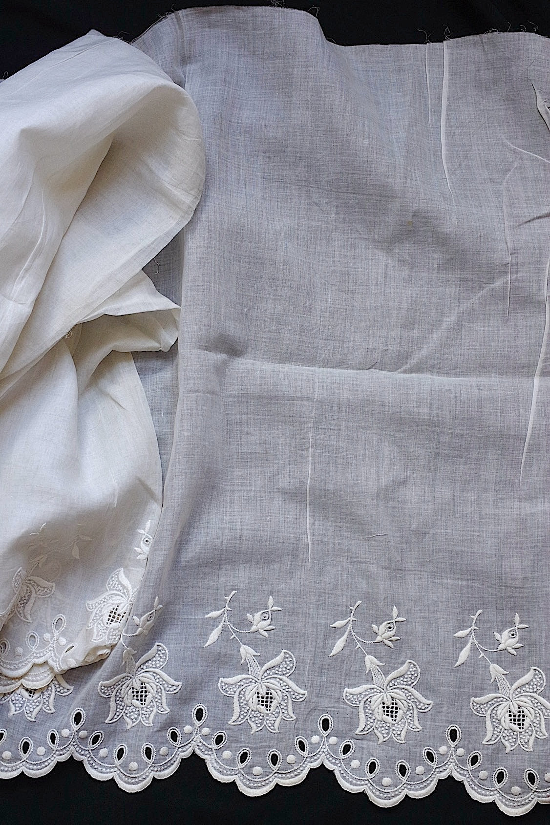 アンティークレース  dentelle antique  カットワーク刺繍生地 .FR a l'epoque