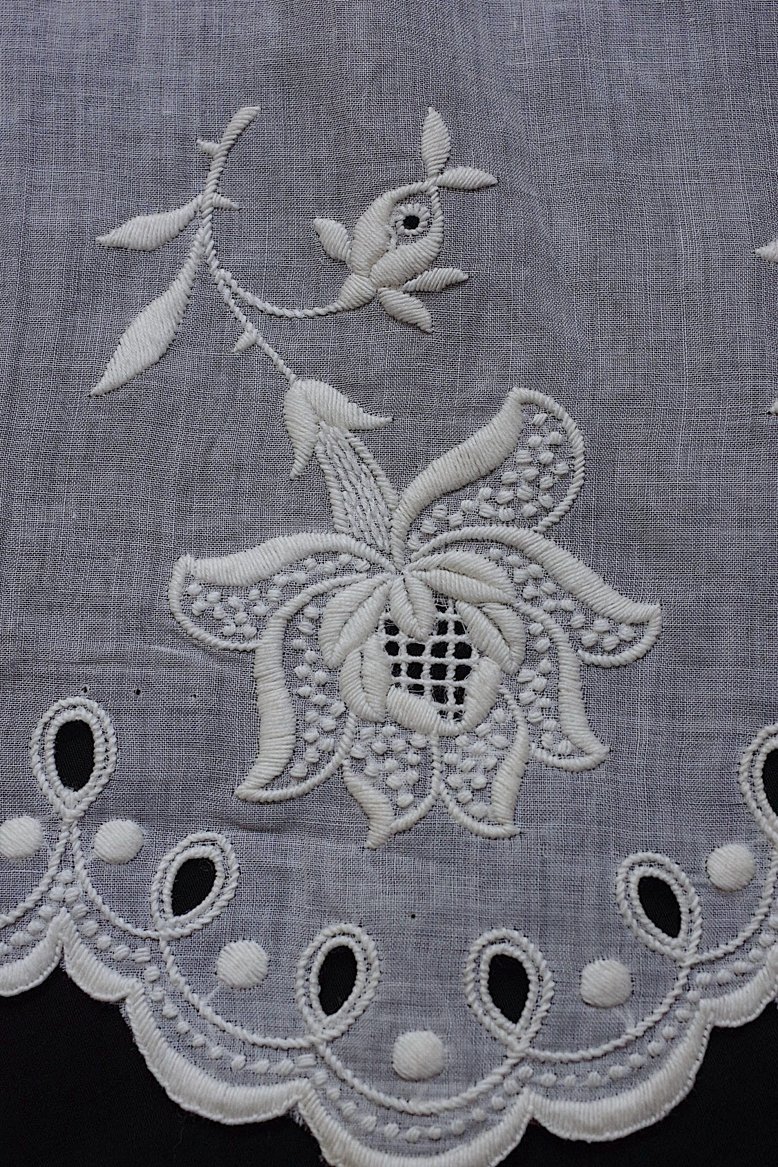 アンティークレース  dentelle antique  カットワーク刺繍生地 .FR a l'epoque