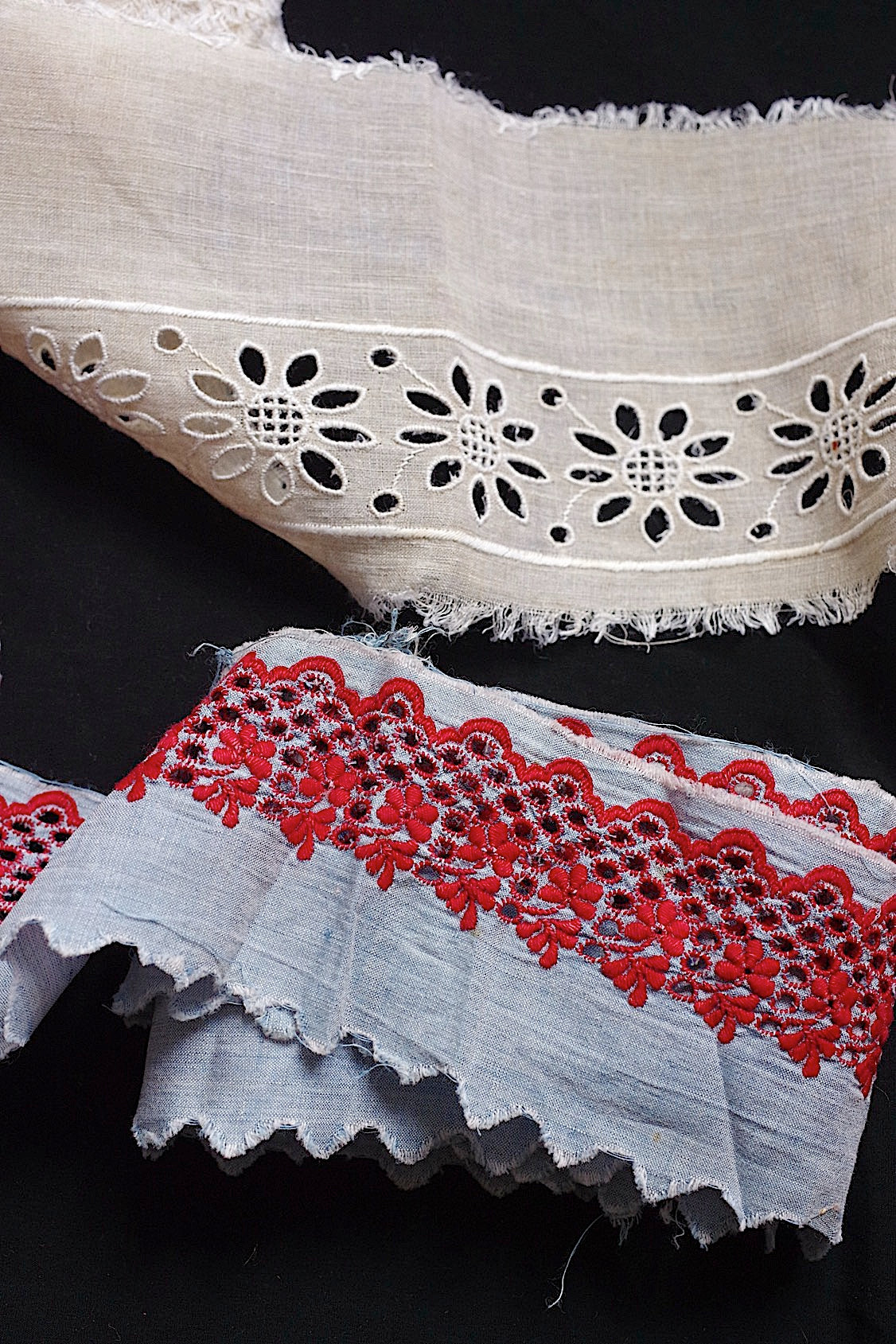 アンティークレース  dentelle antique  カットワーク刺繍 .FR a l'epoque