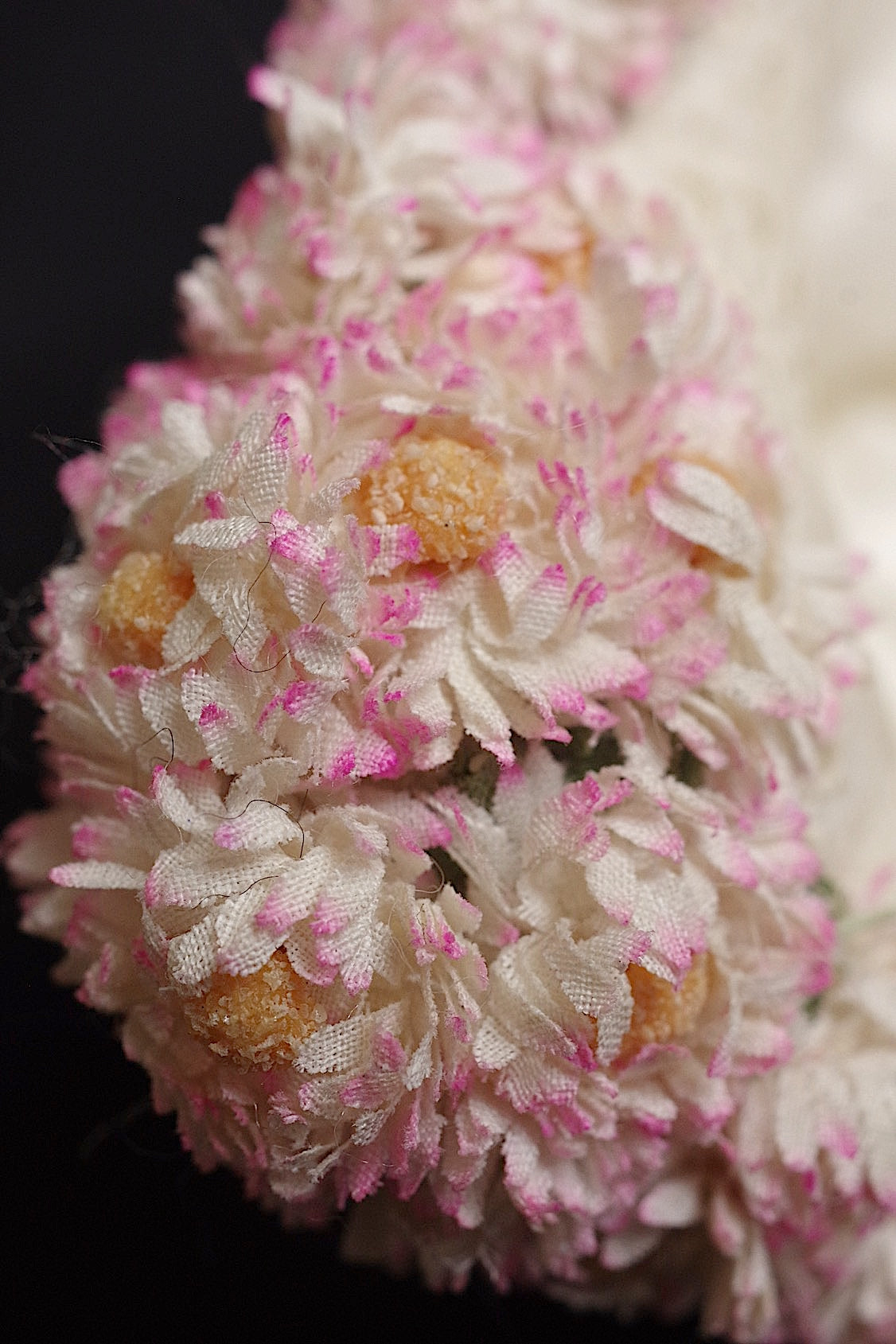 アンティークレース dentelle antique  お花付き帽子 .FR a l'epoque