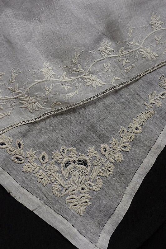 アンティークレース dentelle antique mouchoir 刺繍生地 lots 1 .FR a l'epoque