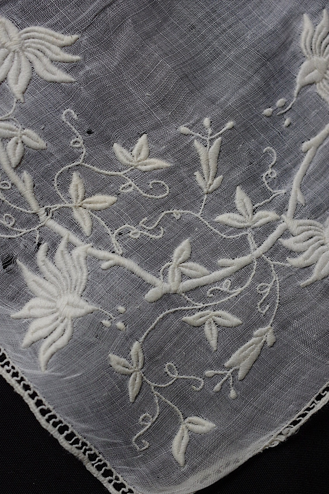 アンティークレース dentelle antique mouchoir 刺繍生地 lots 1 .FR a l'epoque