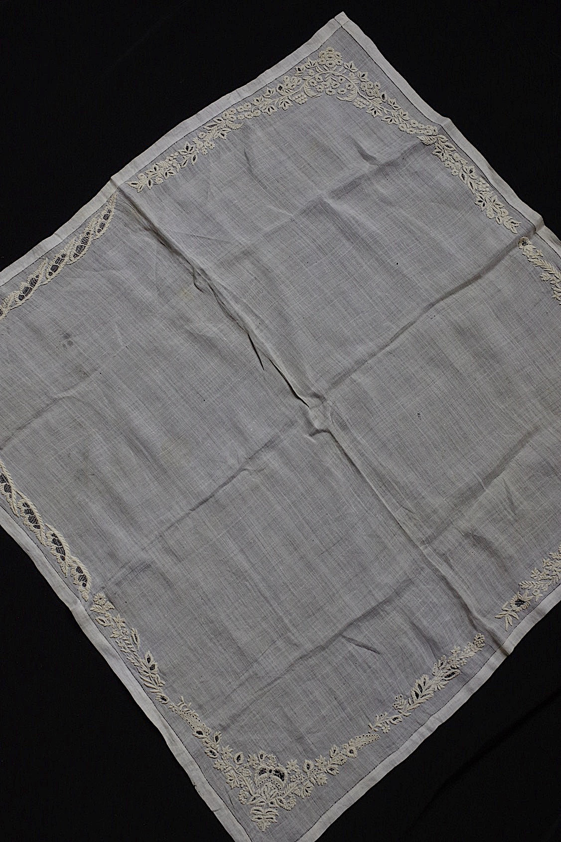 アンティークレース dentelle antique mouchoir 刺繍生地 lots 1 .FR a l'epoque