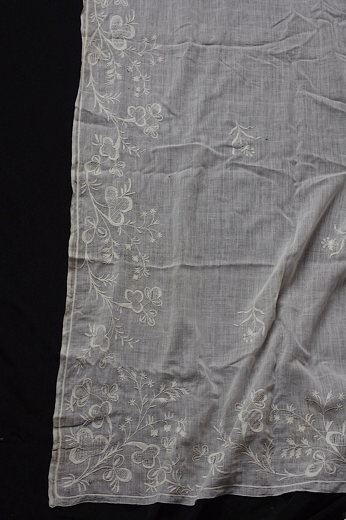 アンティークレース dentelle antique fichu 刺繍生地 lots 2 .FR a l'epoque