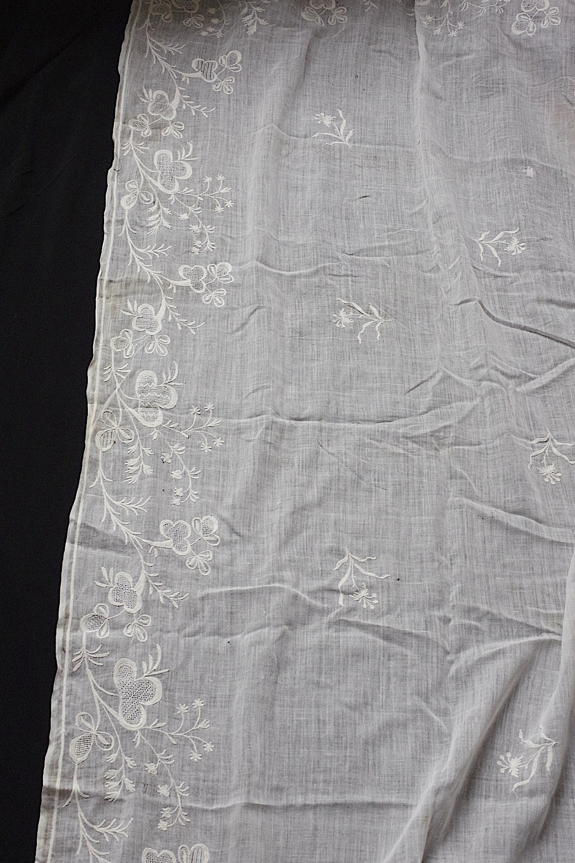 アンティークレース dentelle antique fichu 刺繍生地 lots 2 .FR a l'epoque