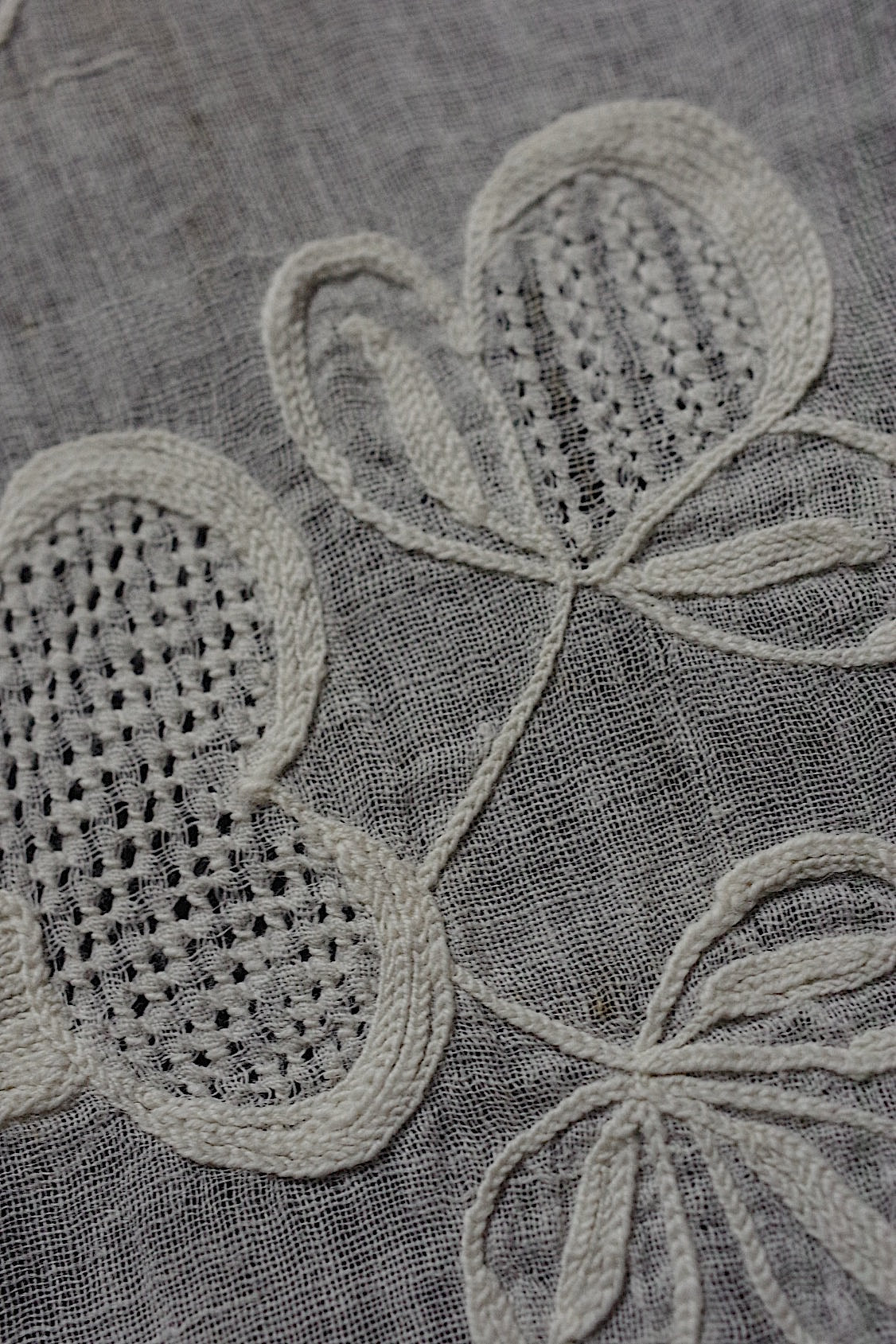 アンティークレース dentelle antique fichu 刺繍生地 lots 2 .FR a l'epoque