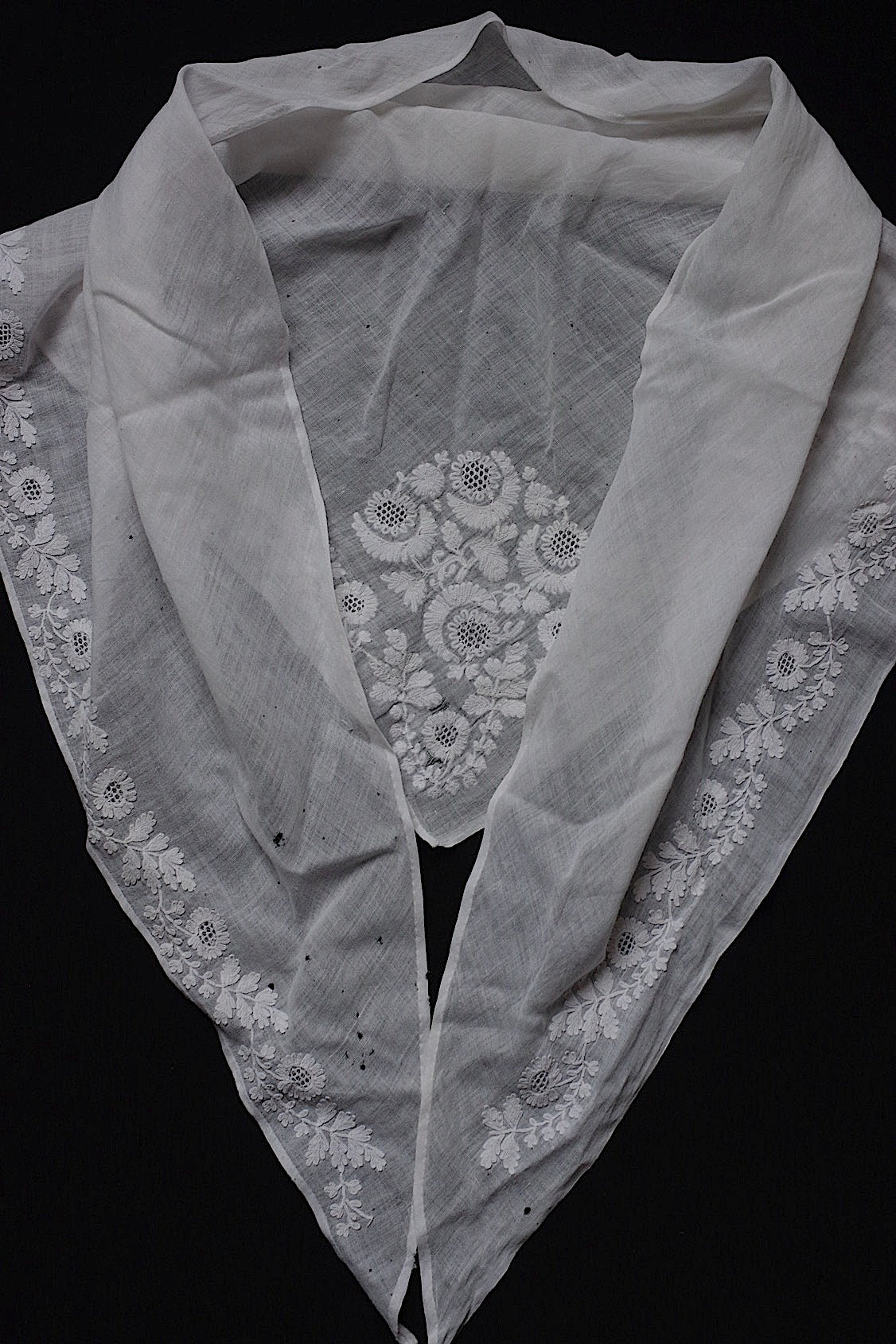 アンティークレース dentelle antique fichu 刺繍生地 lots 2 .FR a l'epoque