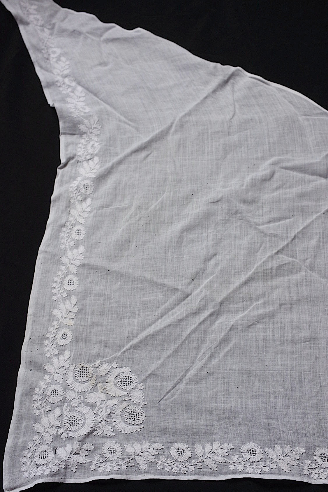 アンティークレース dentelle antique fichu 刺繍生地 lots 2 .FR a l'epoque