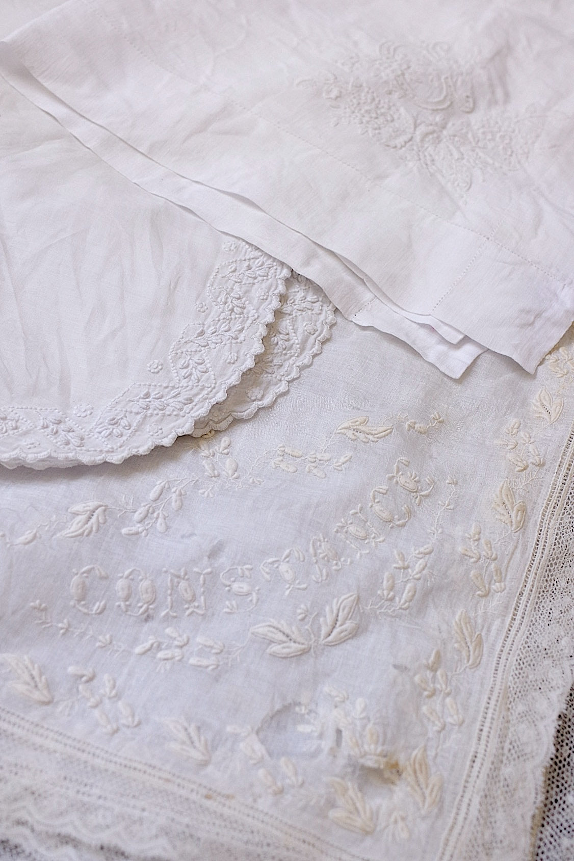 アンティークハンカチ mouchoir antique lots 1 .FR a l'epoque